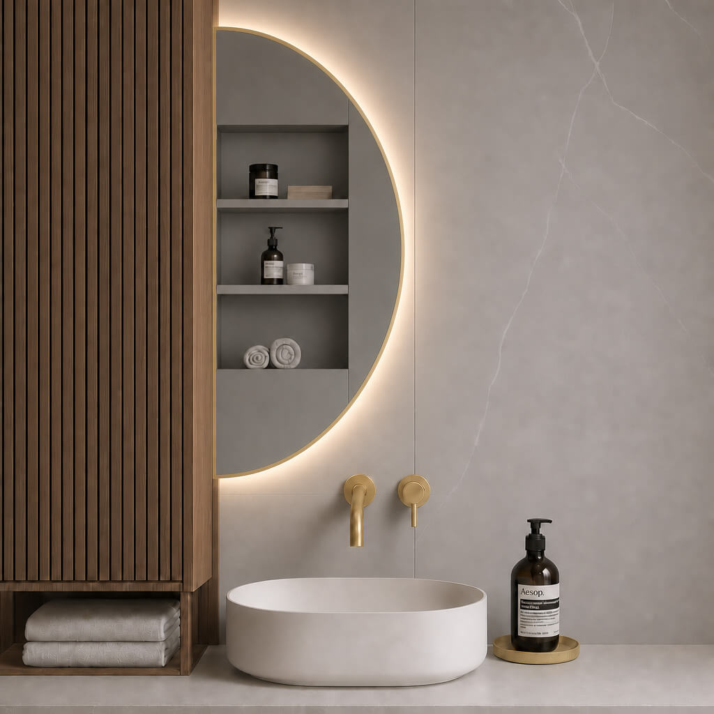 Baltica Design Aluma espejo 60x120 cm con iluminación oro 5904107934563