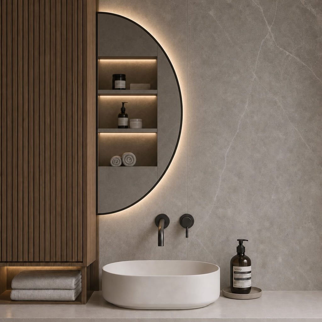 Baltica Design Aluma espejo 60x120 cm con iluminación negro 5904107934556