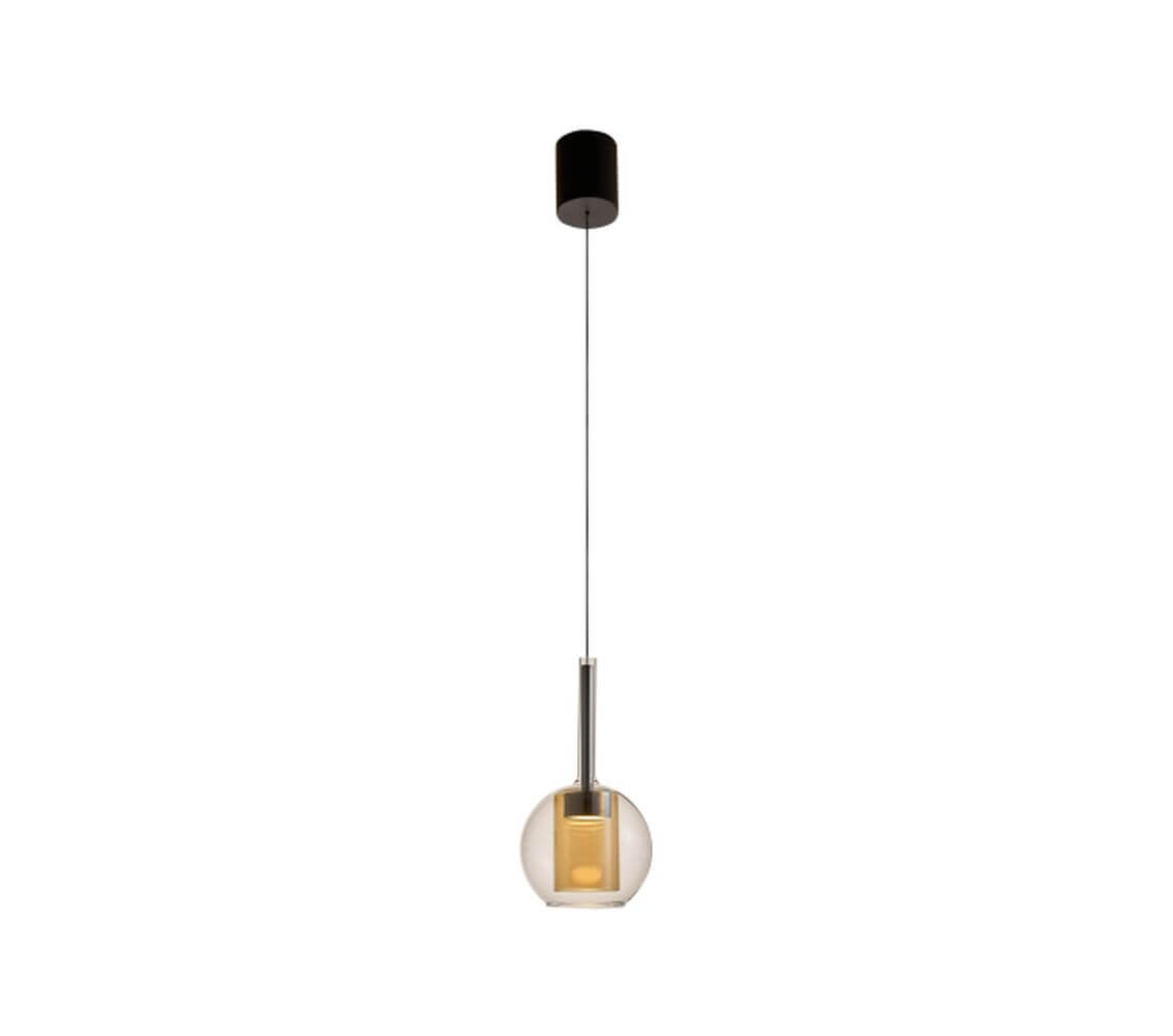 Zuma Line Tagna lámpara colgante 1x6 W negro-ámbar 251001-AM