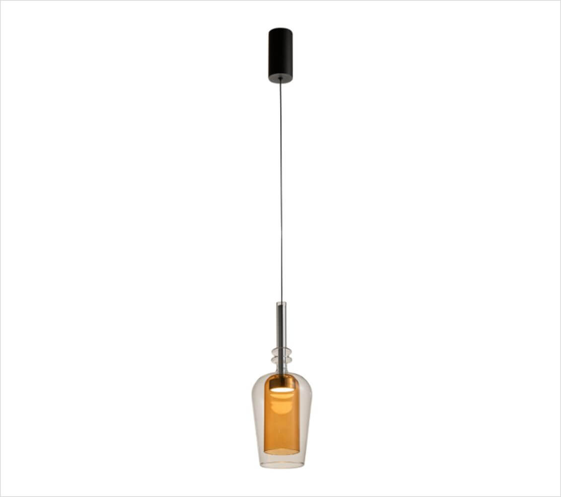 Zuma Line Tagna lámpara colgante 1x6 W negro-ámbar 251010-AM