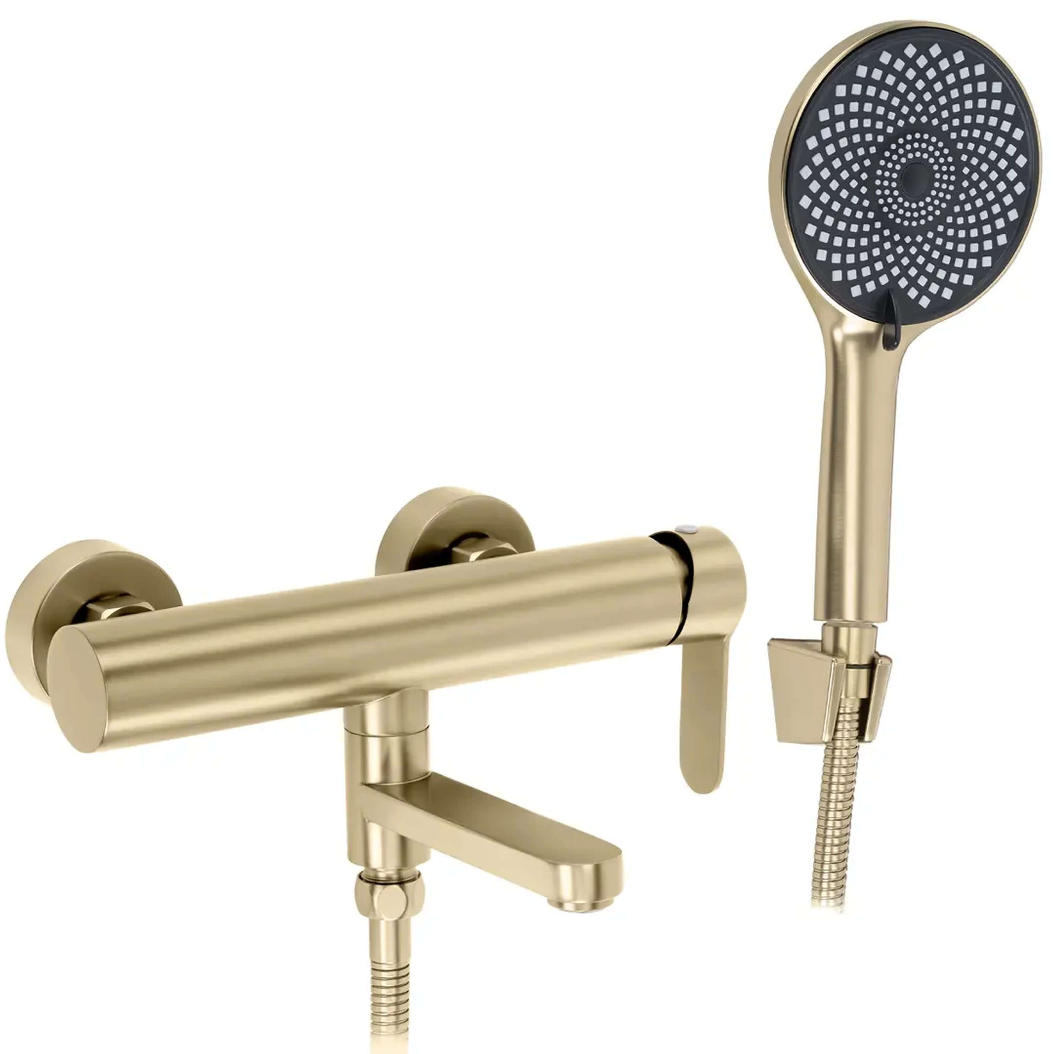 Rea Arcos grifo de bañera y ducha a pared oro REA-B6982