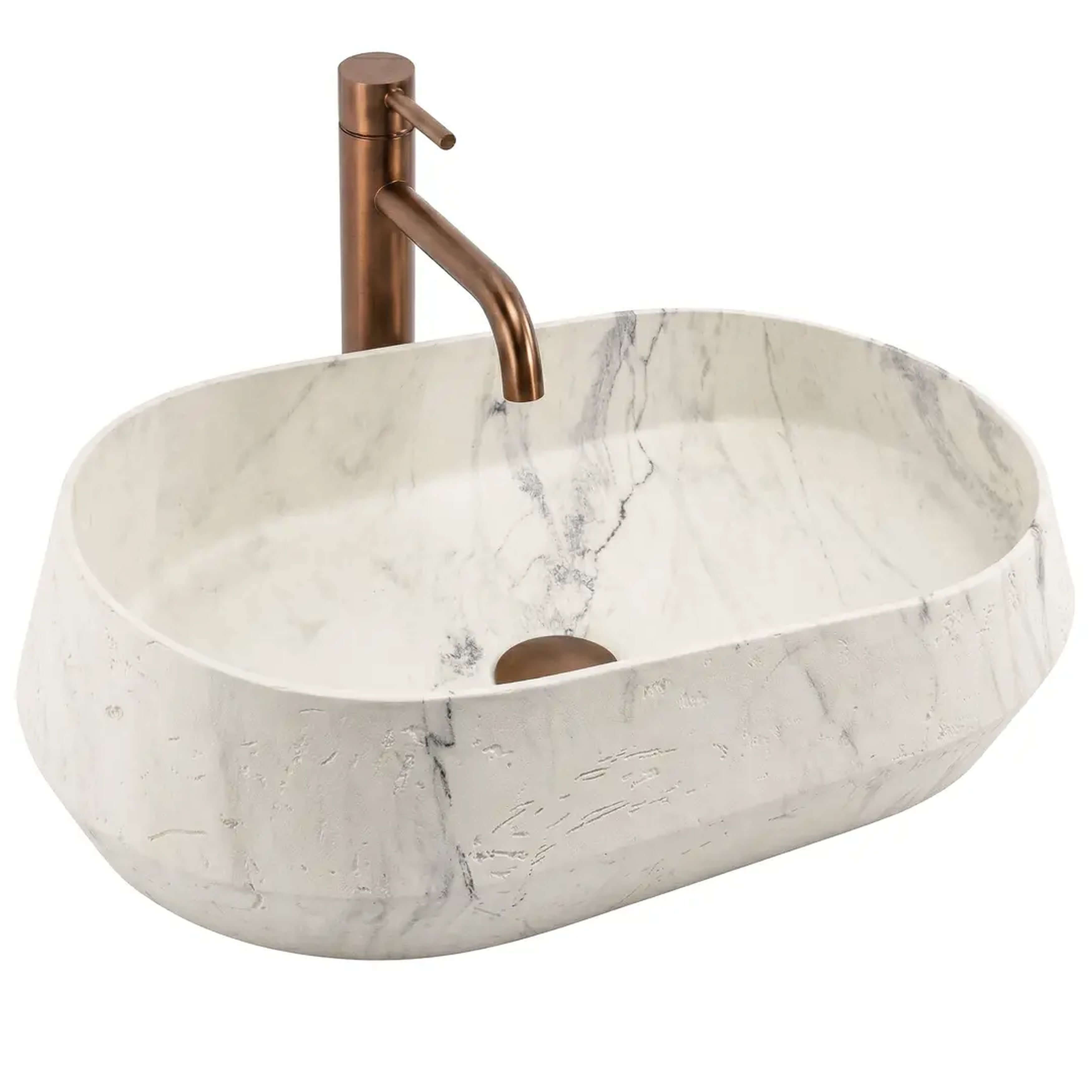 Rea Dune lavabo 59x38 cm sobre encimera gris/piedra-marrón/beige mate REA-U3539