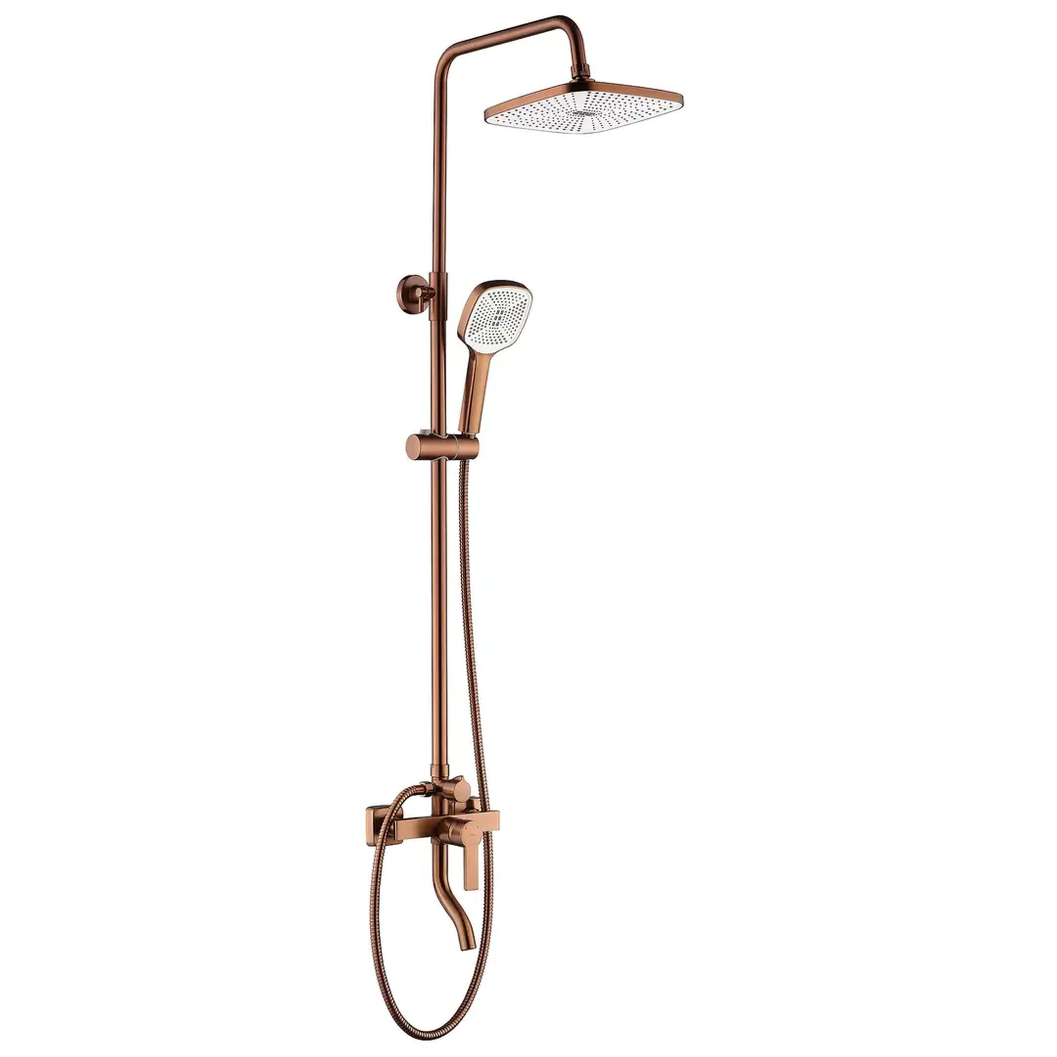 Rea Argus conjunto de ducha a pared con rociador con efecto lluvia cobre REA-P3001