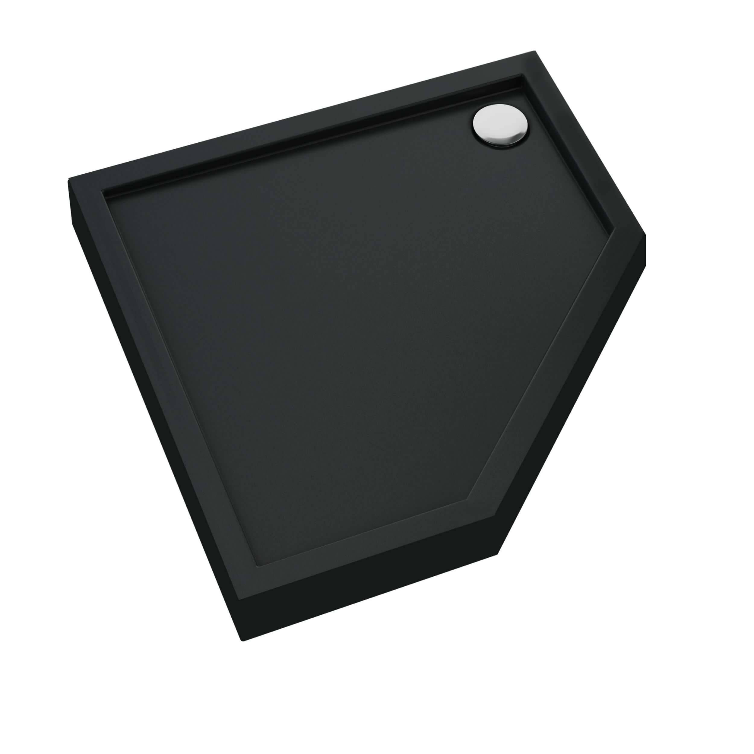 Schedpol Competia New Black Mat plato de ducha pentagonal 80x80 cm negro 3.4697/C/MG