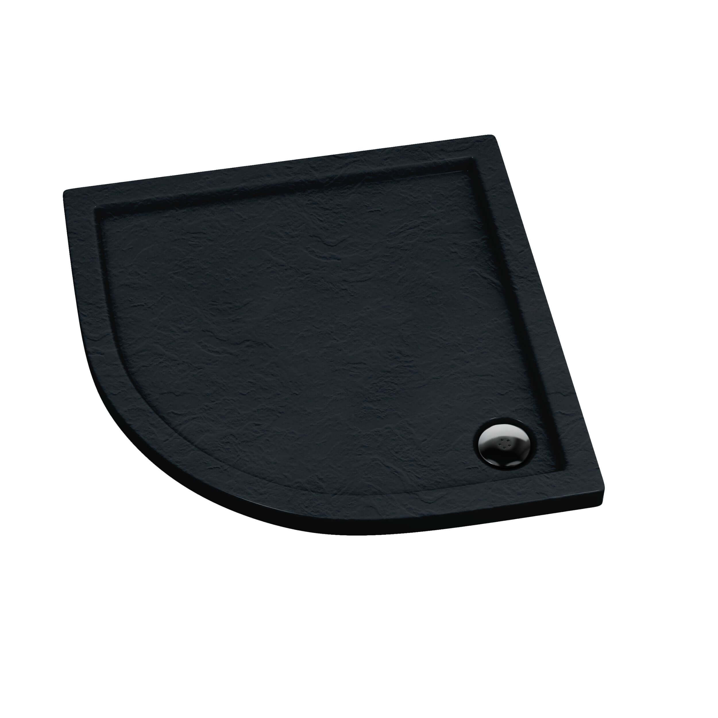 Schedpol Caspar Black Stone plato de ducha semicircular 90x90 cm negro 3.264/C/ST