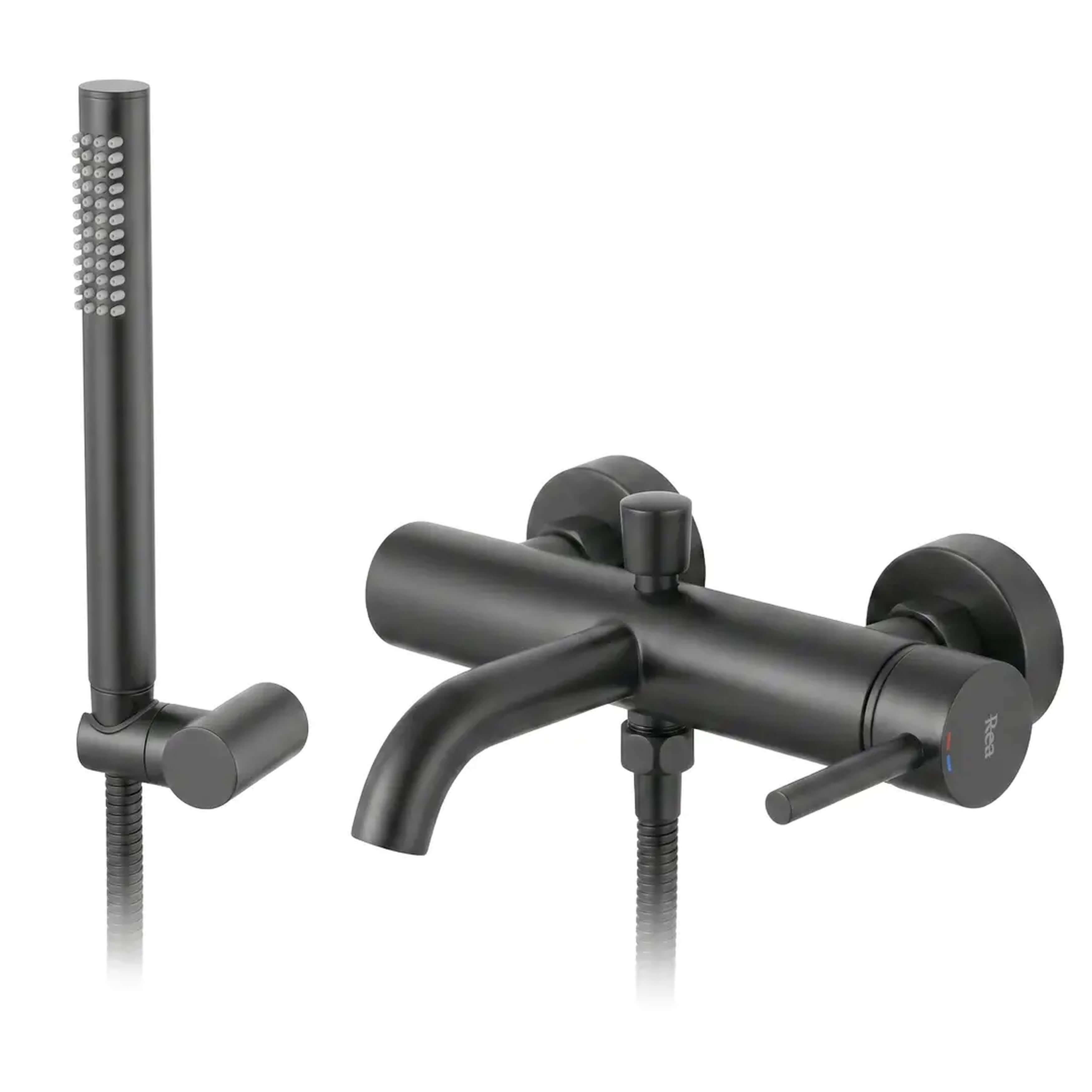 Rea Lungo grifo de bañera y ducha a pared grafito REA-B6384