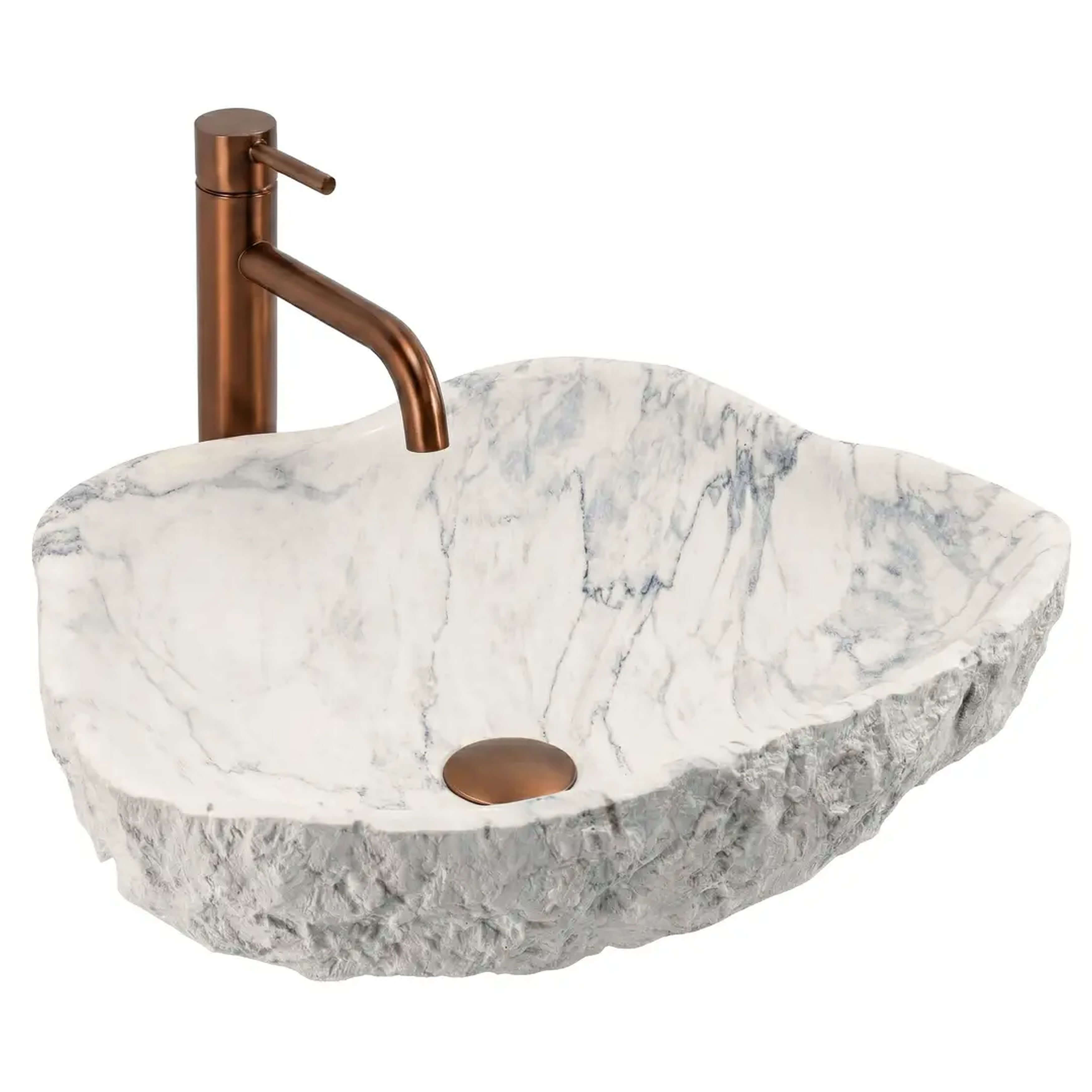 Rea Isla lavabo 49x37 cm sobre encimera blanco-gris/piedra mate REA-U3512
