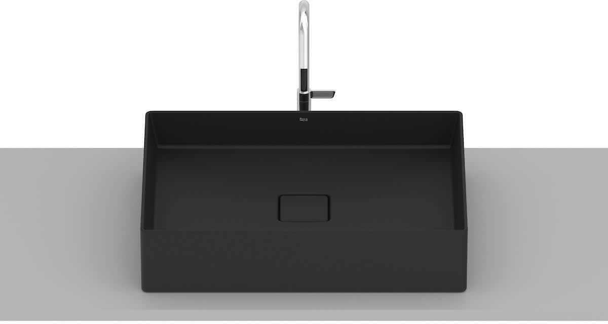 Roca Terra lavabo 51x36 cm rectangular sobre encimera negro mate A32787Z080