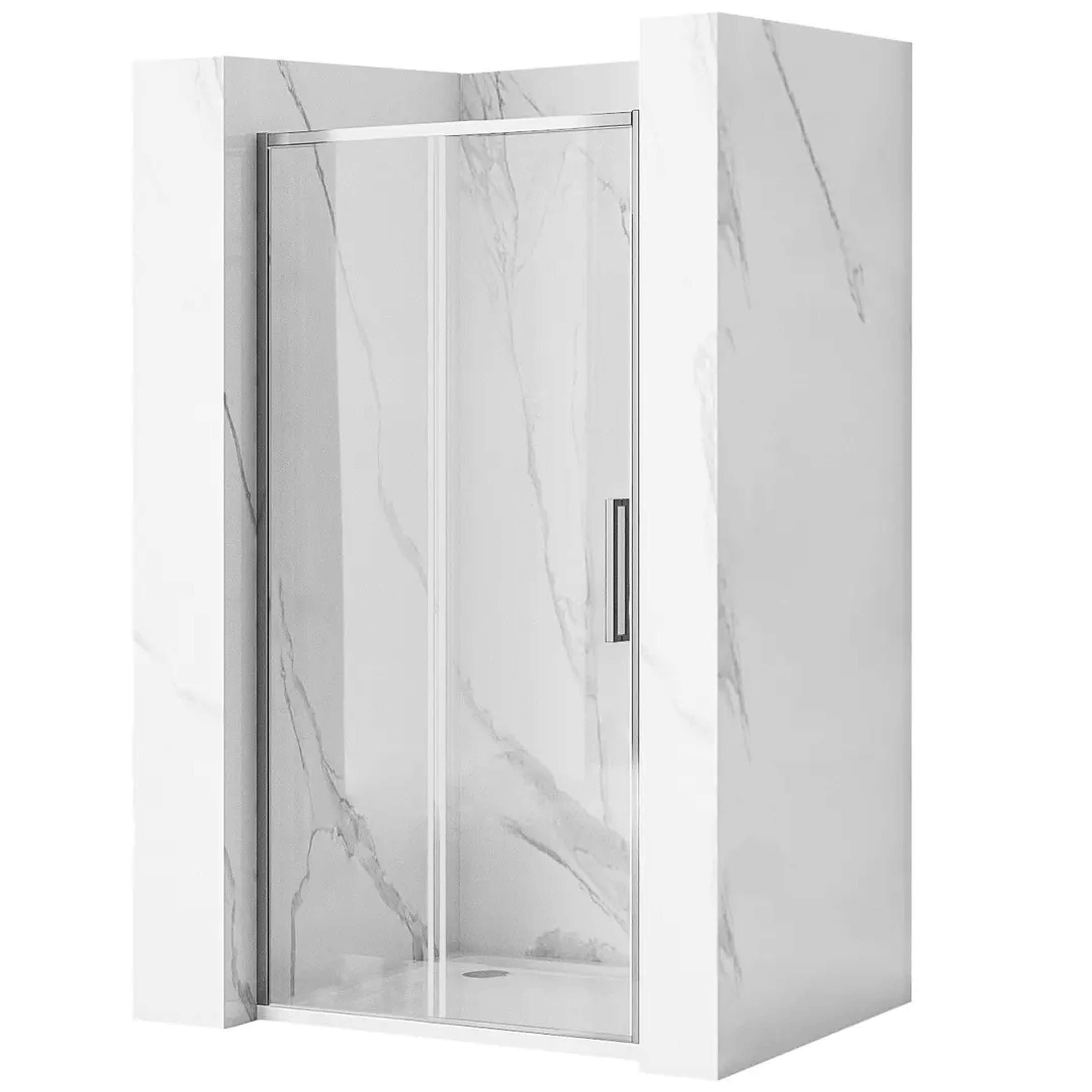 Rea Rapid Slide puerta de ducha 160 cm corredera cromo cepillado/vidrio transparente REA-K5457