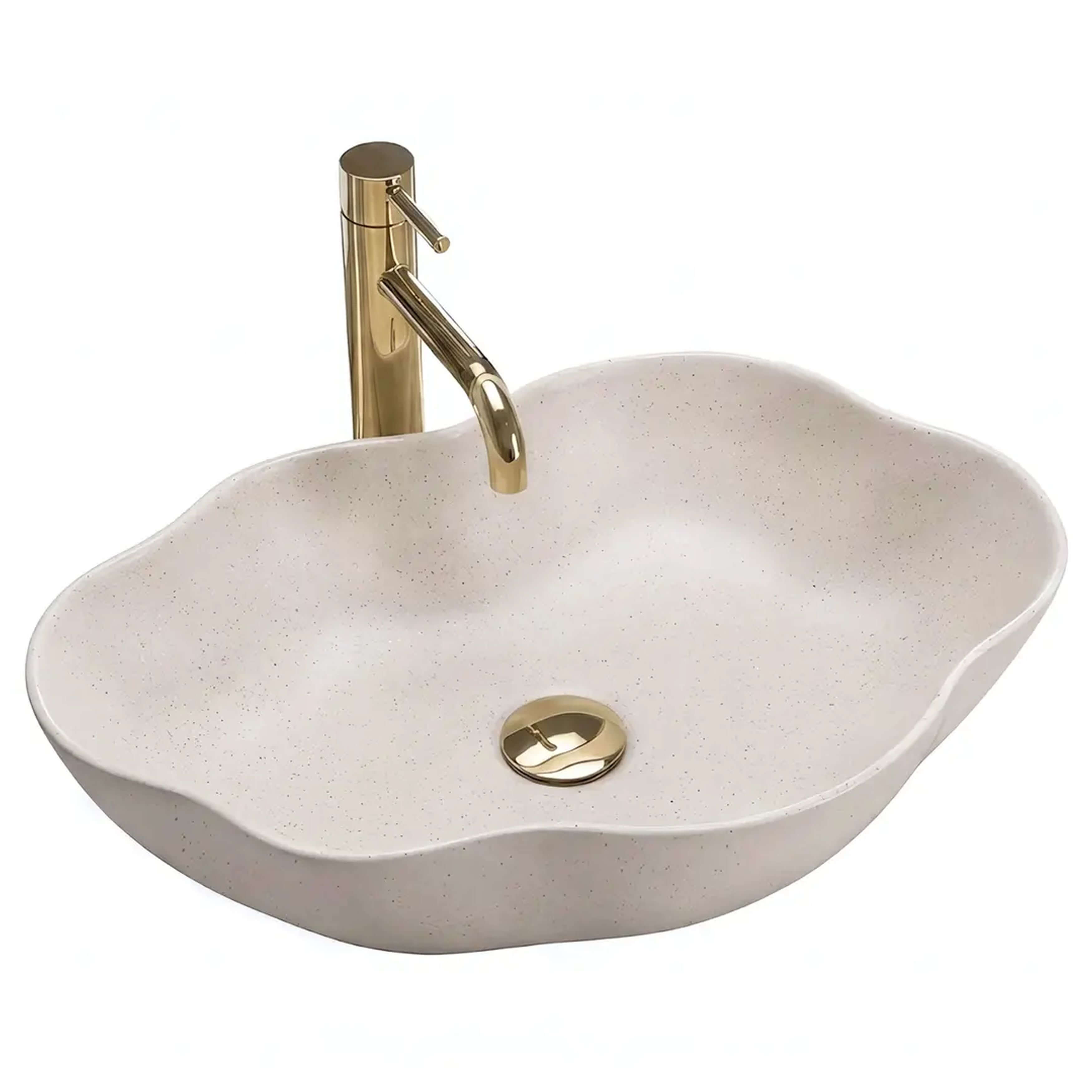 Rea Pearl lavabo 50.5x38 cm sobre encimera marrón/beige mate REA-U0617