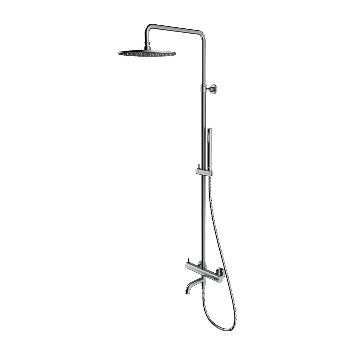 Omnires Y conjunto bañera/ducha a pared con rociador con efecto lluvia || Y1234MNI