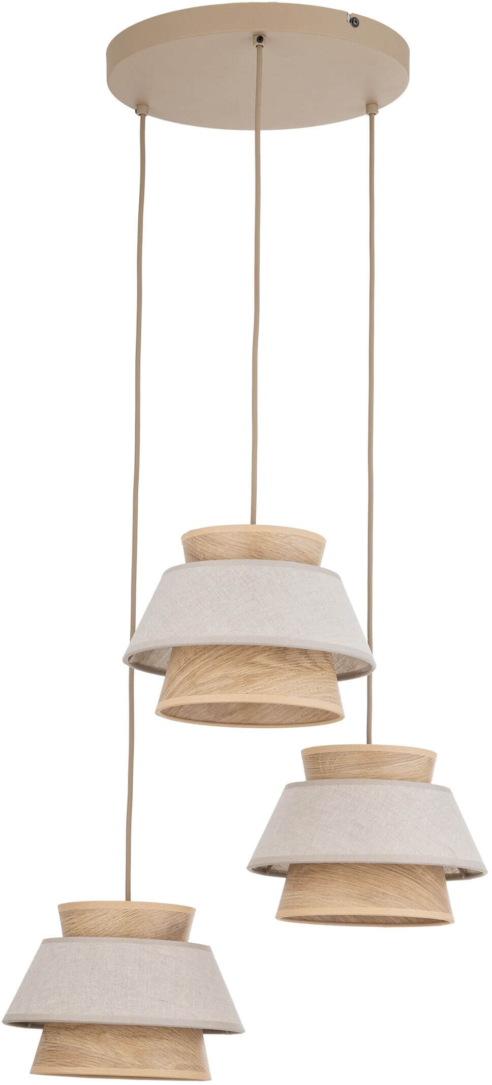 TK Lighting Kalum lámpara colgante 3x15 W beige 11807