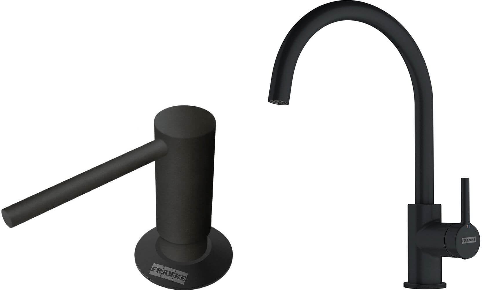 Conjunto grifo de cocina Franke Lina 115.0626.019, dispensador de líquidos Franke Comfort 112.0753.277