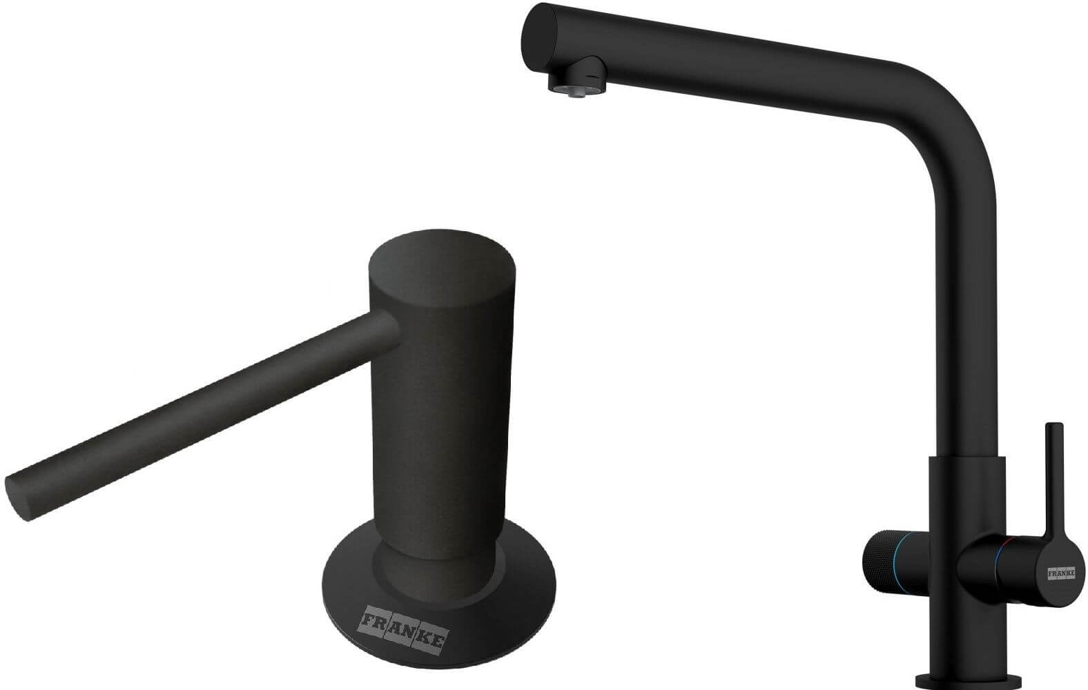 Conjunto grifo de cocina Franke Lina 120.0730.802, dispensador de líquidos Franke Comfort 112.0753.277