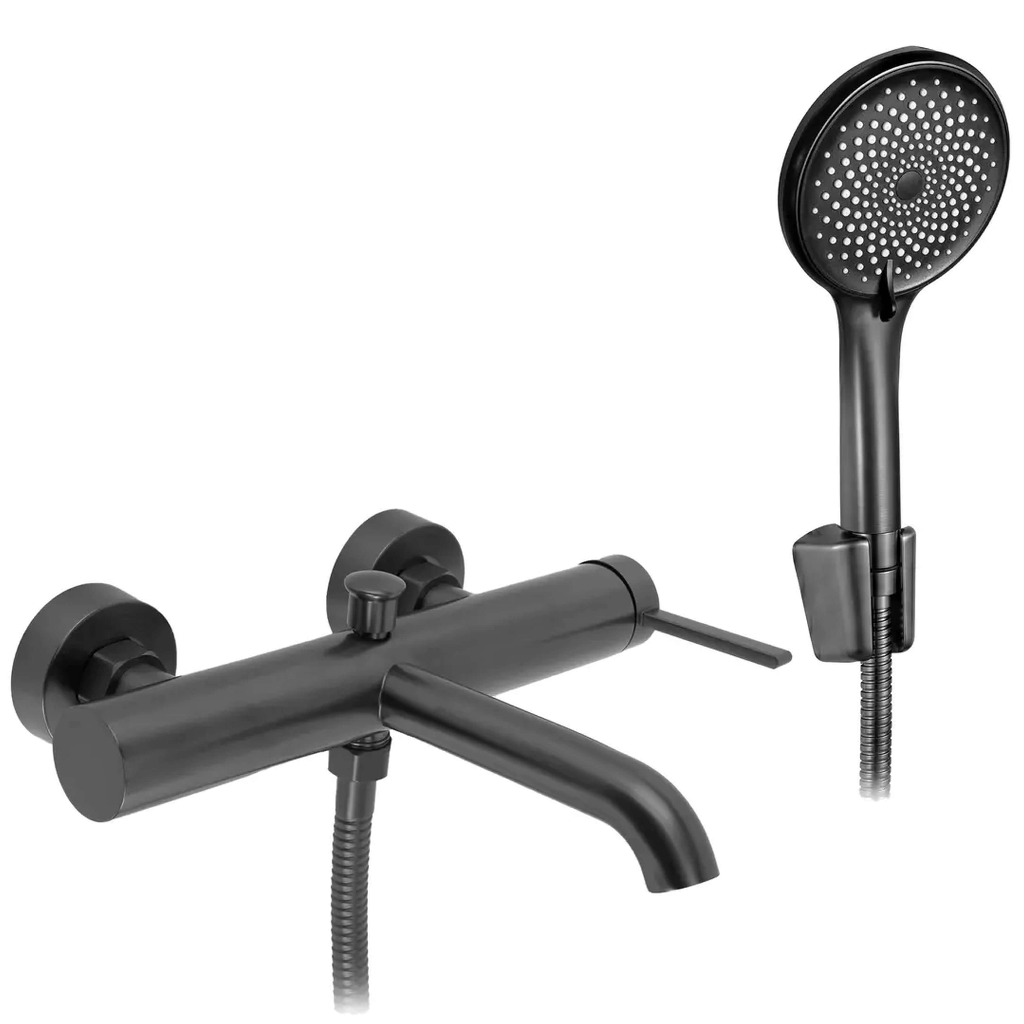 Rea Rivo grifo de bañera y ducha a pared grafito REA-B9325