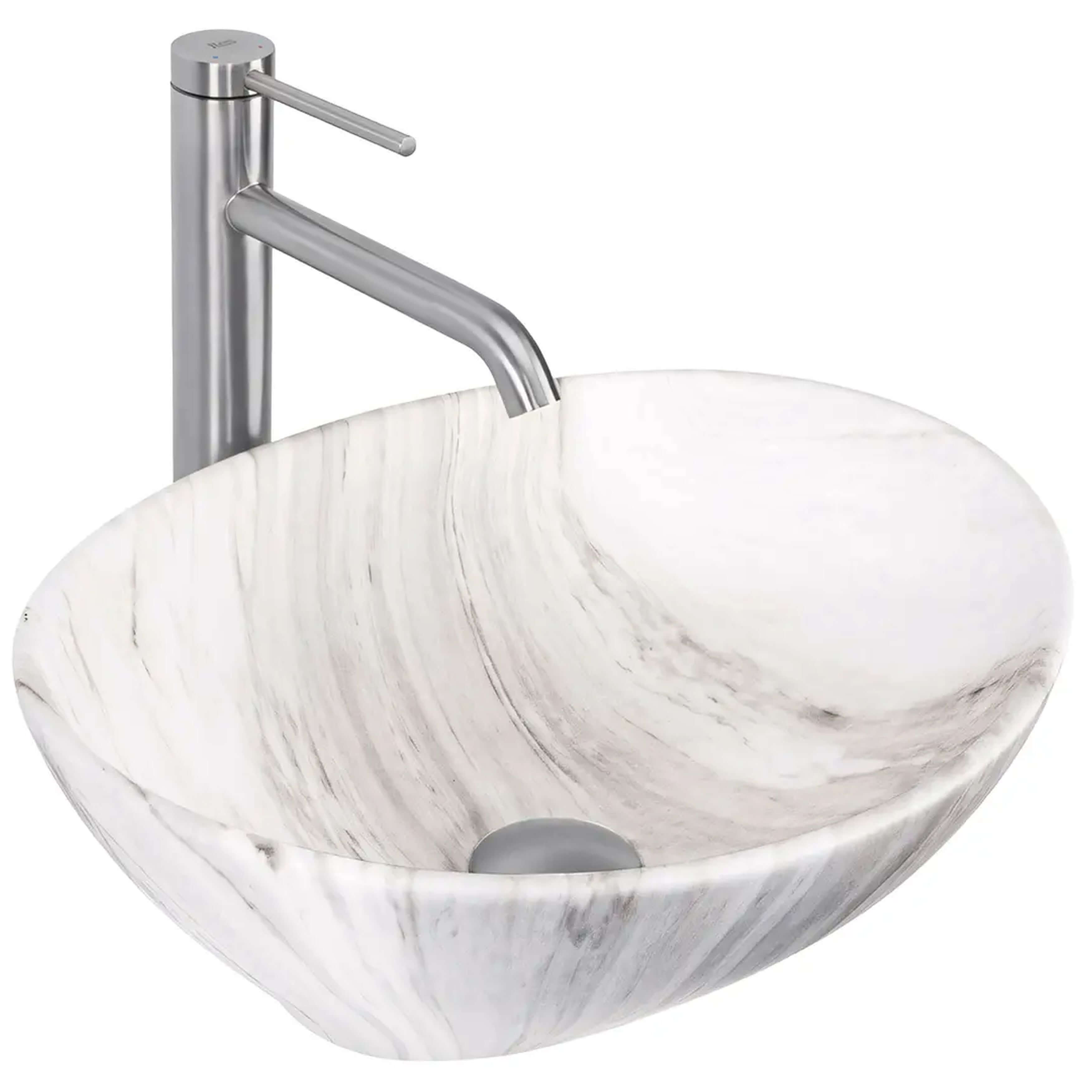 Rea Sofia lavabo 41x34.5 cm oval sobre encimera gris/piedra mate REA-U6362