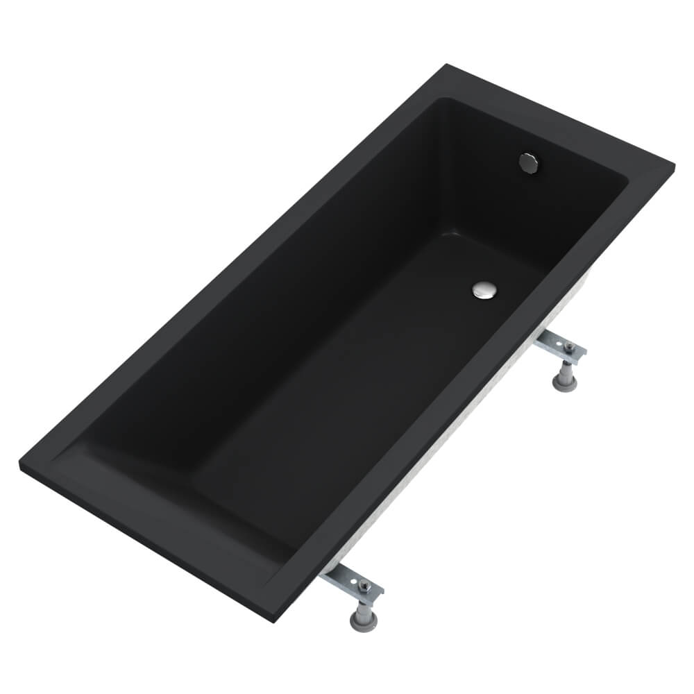 Schedline Milos Black Mat bañera rectangular 170x70 cm negro 3WSP.M1P-17070/C/MG