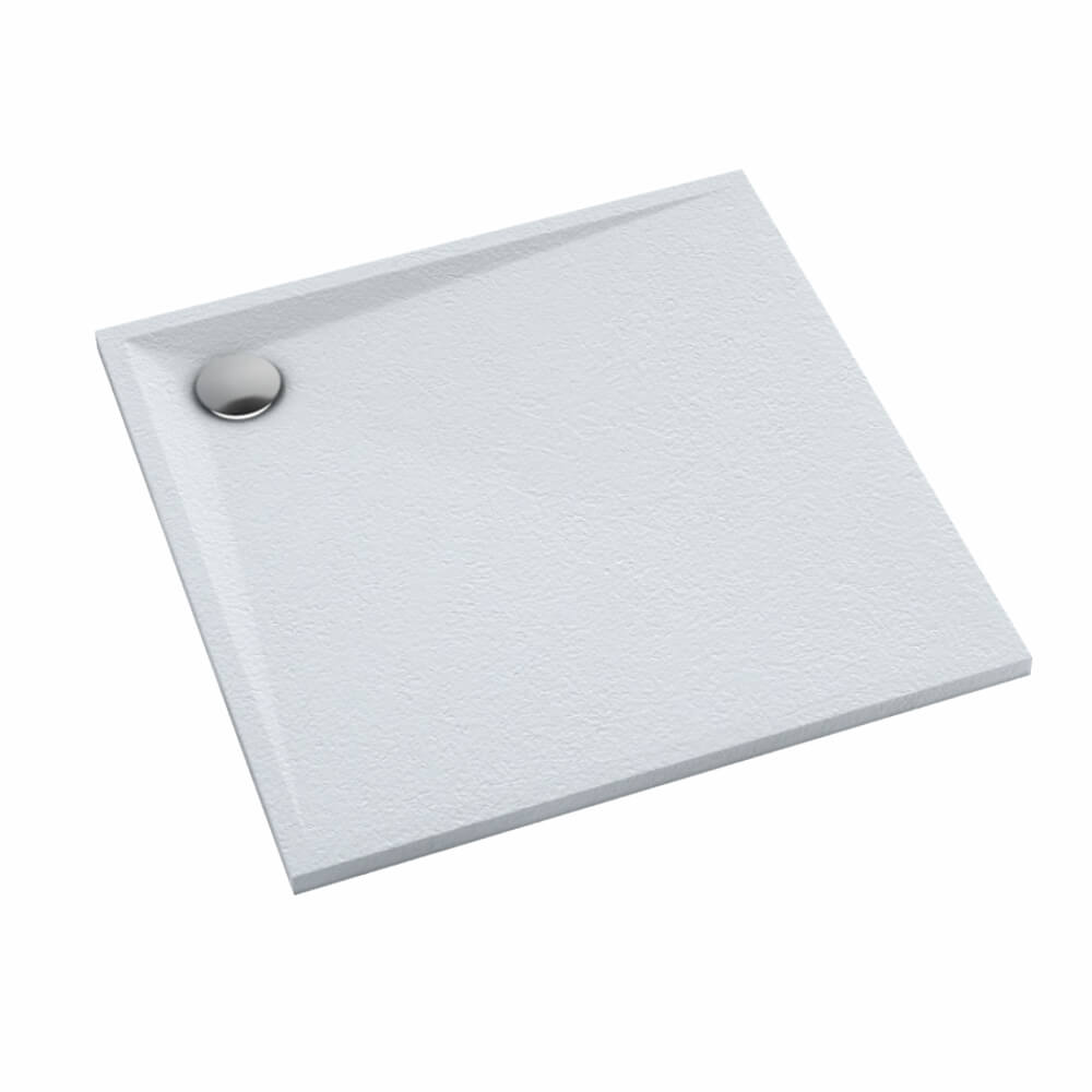 Schedline Libra Grooved White Stone plato de ducha cuadrado 90x90 cm blanco 3SP.L1K-9090/B/GR