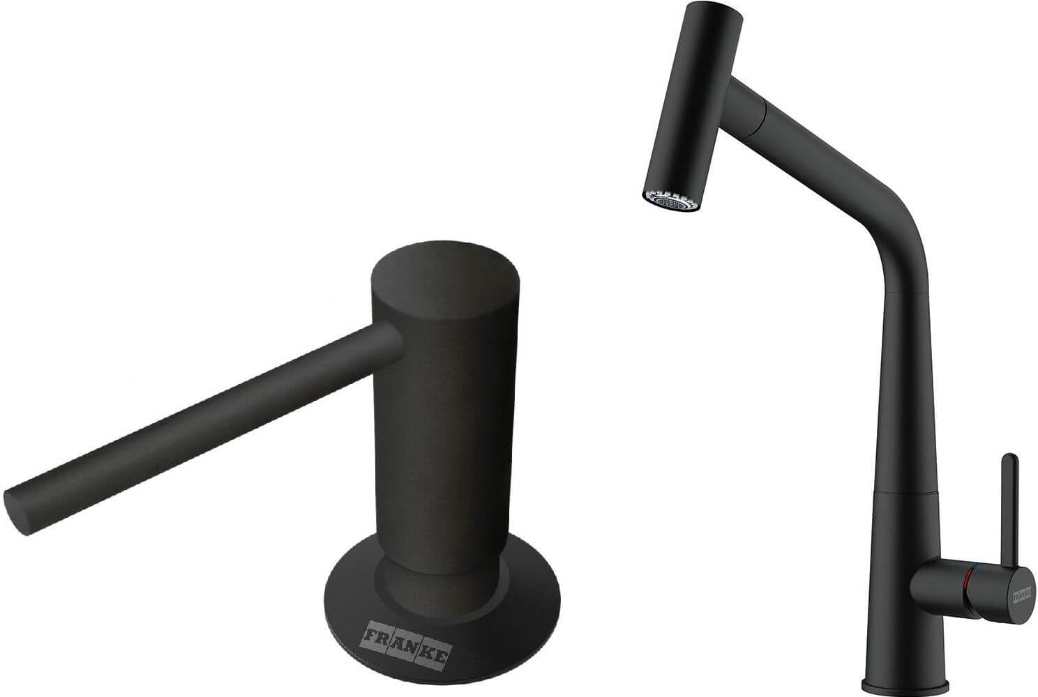 Conjunto grifo de cocina Franke Icon 115.0625.190, dispensador de líquidos Franke Comfort 112.0753.277