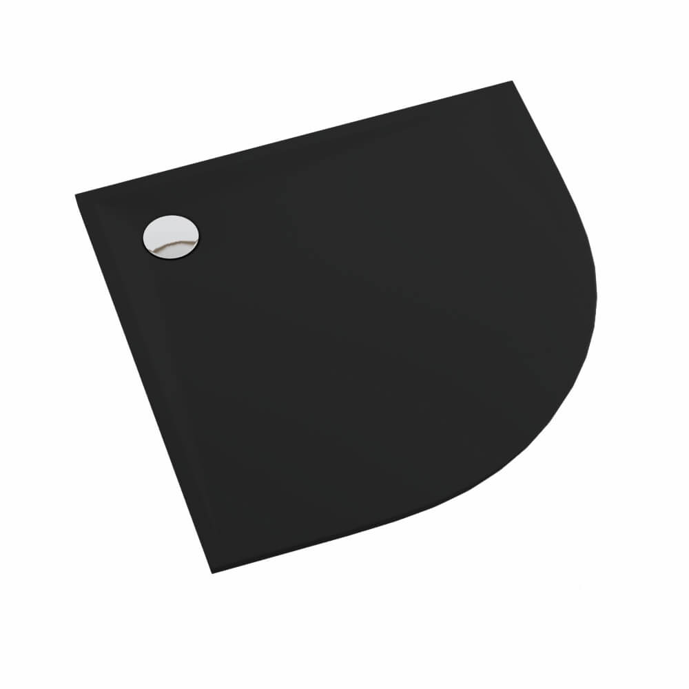 Schedline Libra Black Stone plato de ducha semicircular 80x80 cm negro 3SP.L1O-8080/C/MG
