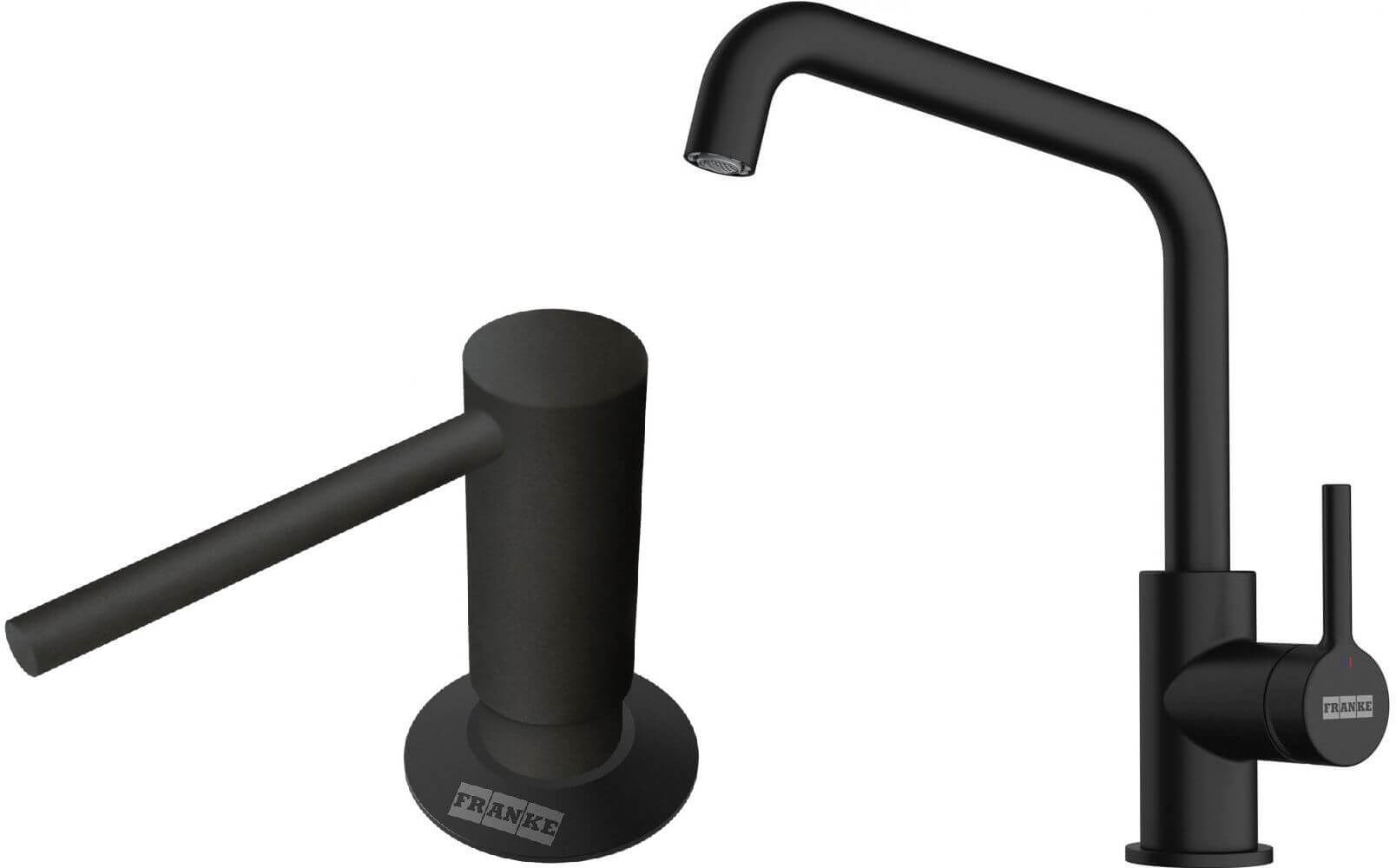 Conjunto grifo de cocina Franke Lina 115.0728.474, dispensador de líquidos Franke Comfort 112.0753.277