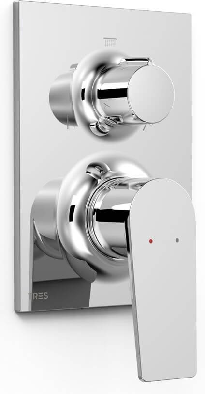 Tres Project grifo de bañera y ducha empotrado cromo 22127310