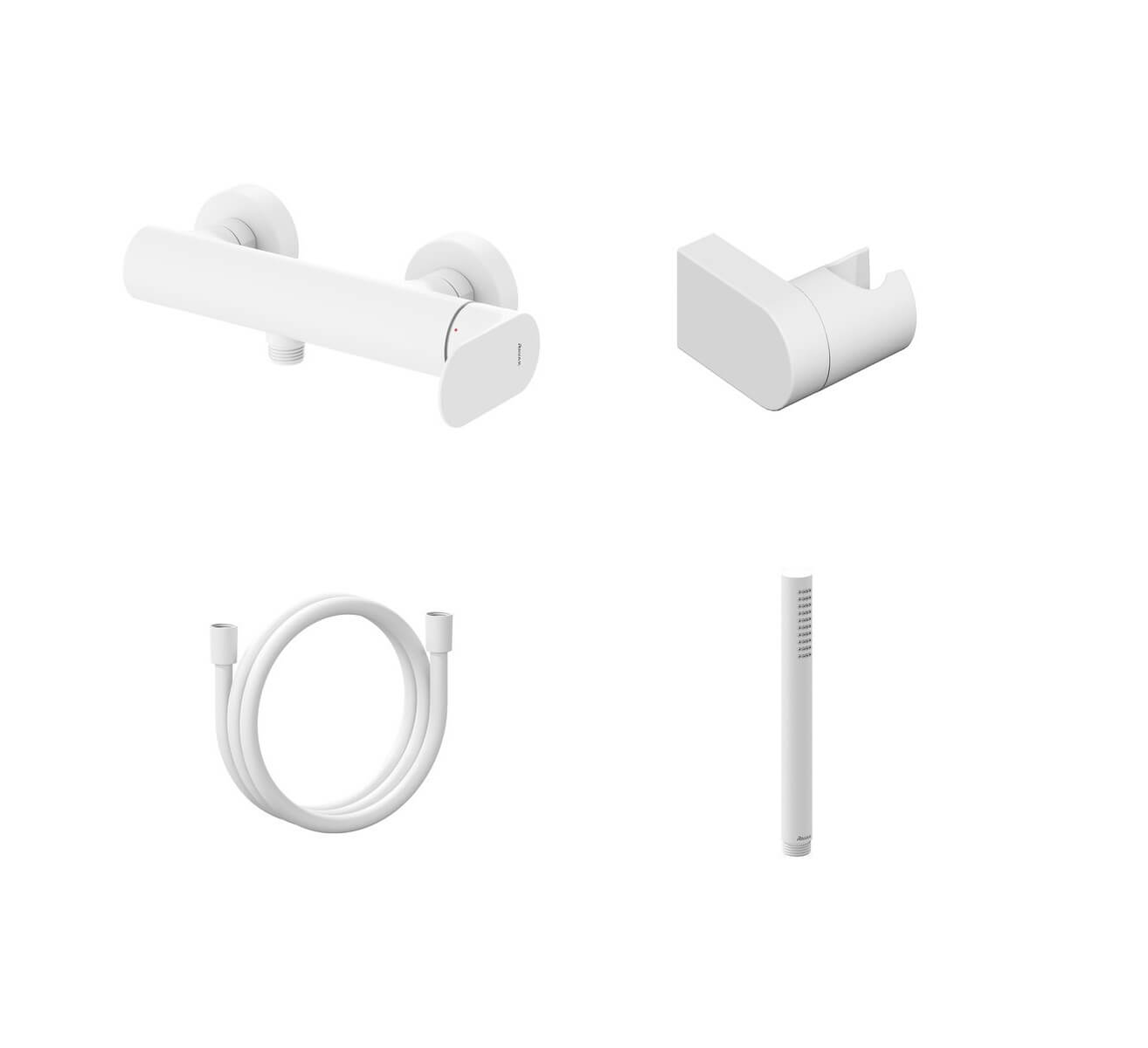 Ravak Eleganta grifo para ducha a pared blanco X07S139