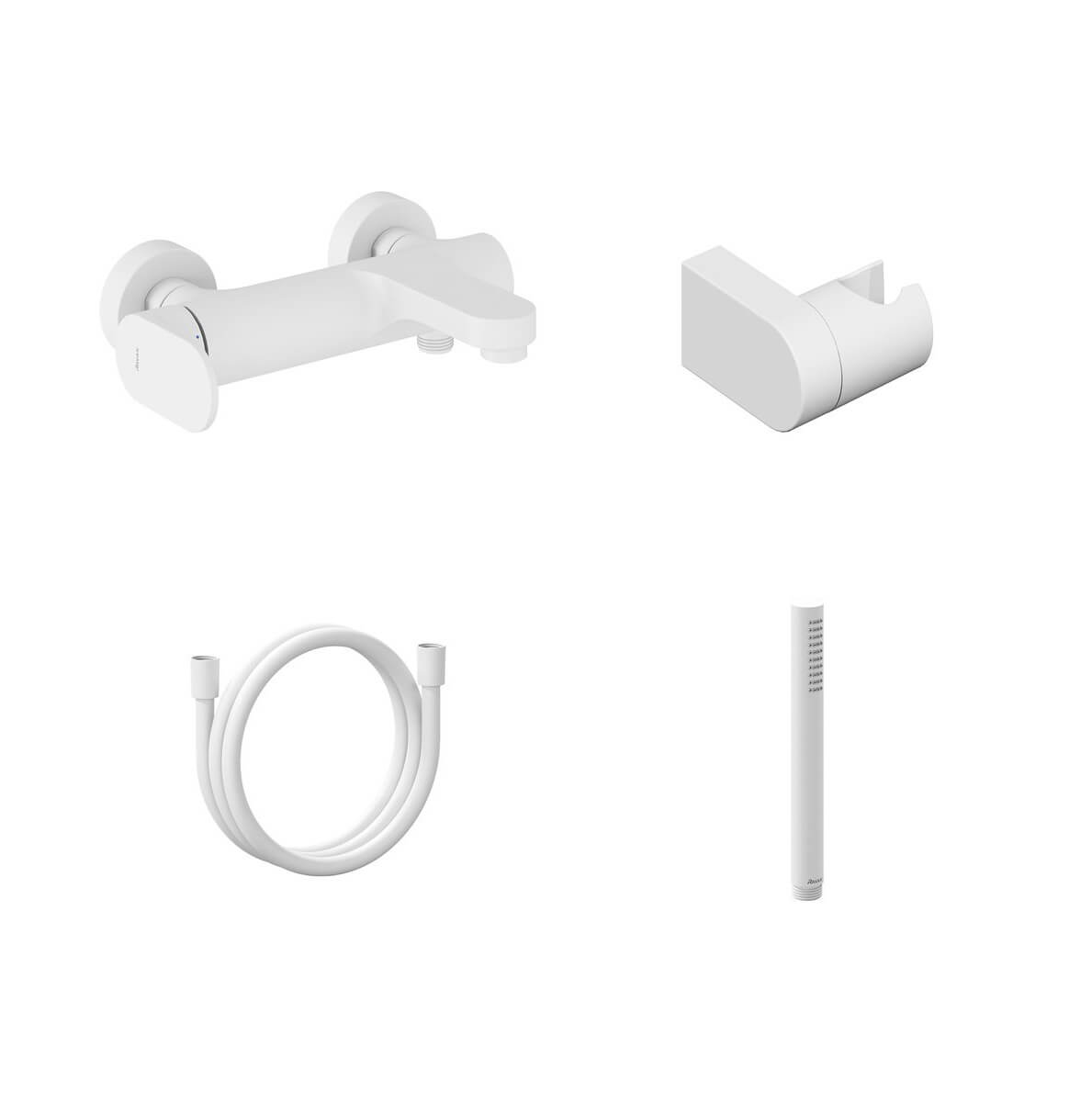 Ravak Eleganta grifo de bañera y ducha a pared blanco X07S134
