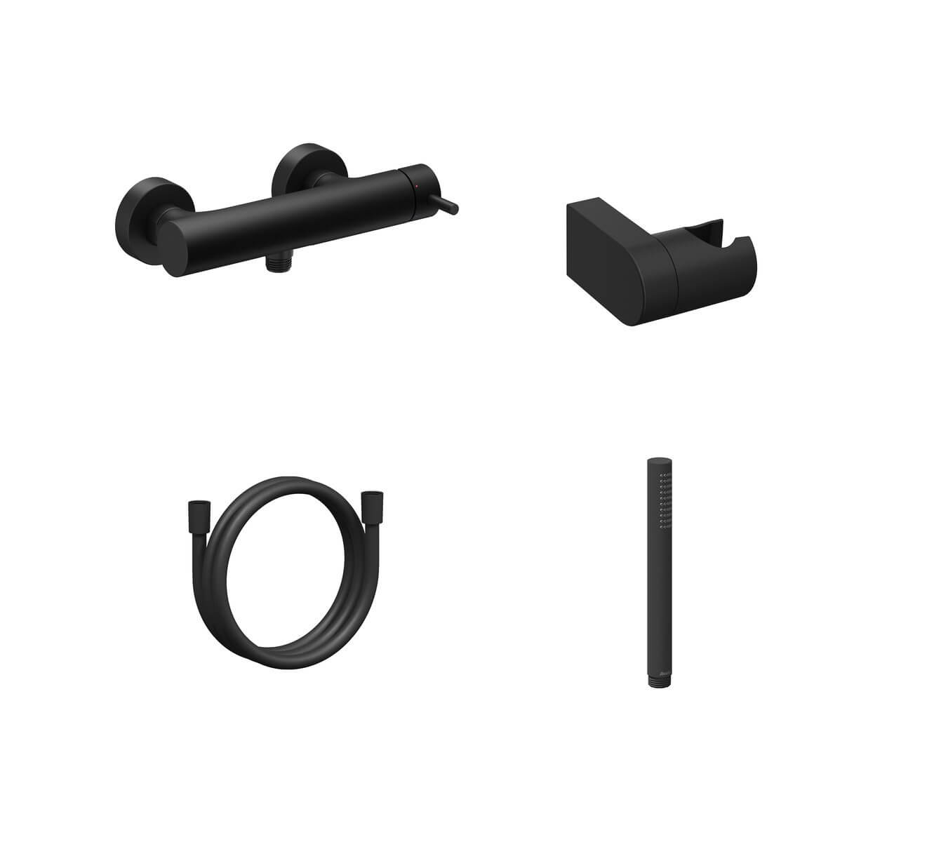 Ravak Espirit grifo para ducha a pared negro X07S130