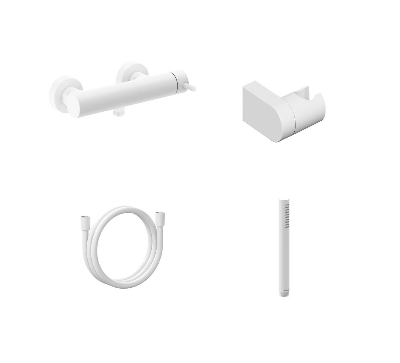 Ravak Espirit grifo para ducha a pared blanco X07S129