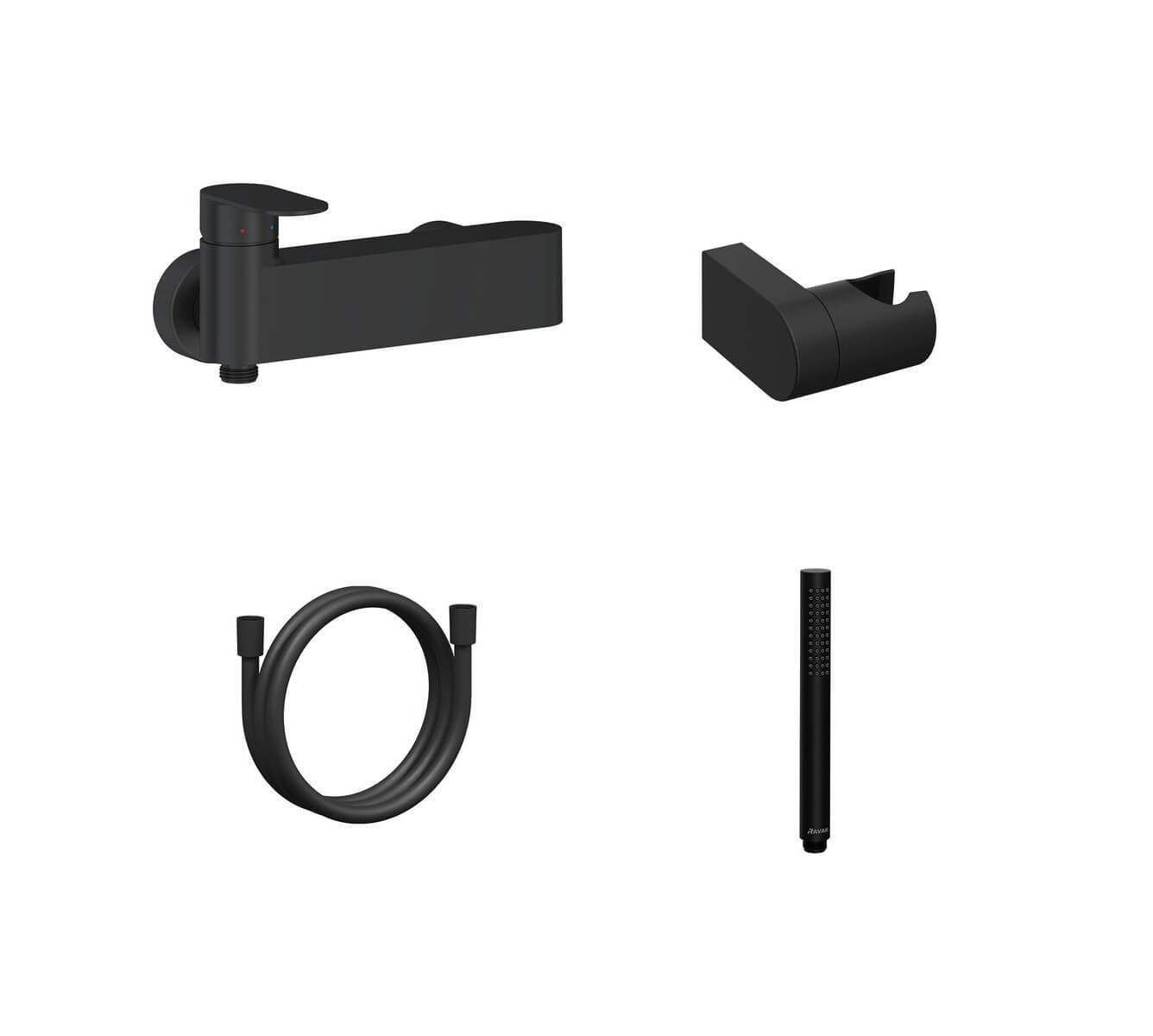 Ravak Chrome II grifo para ducha a pared negro X07S122
