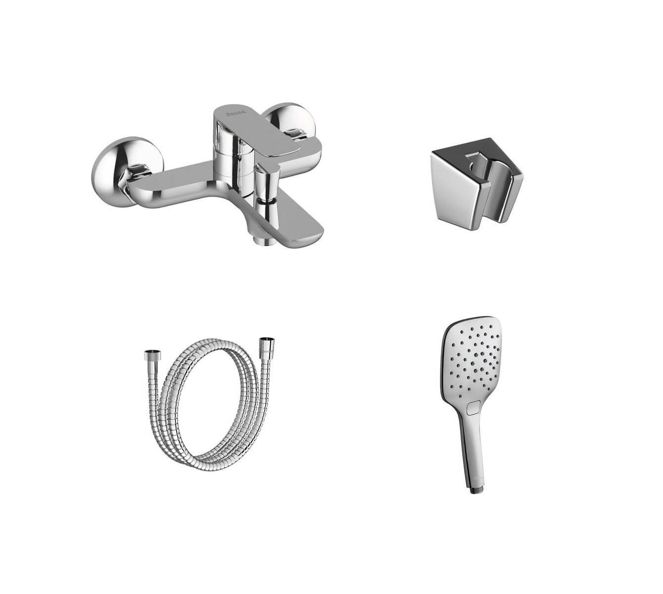 Ravak Classic grifo de bañera y ducha a pared cromo X07S117