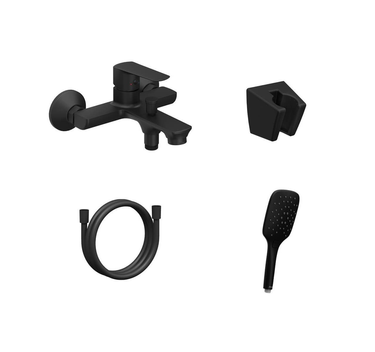 Ravak Life grifo de bañera y ducha a pared negro X07S110