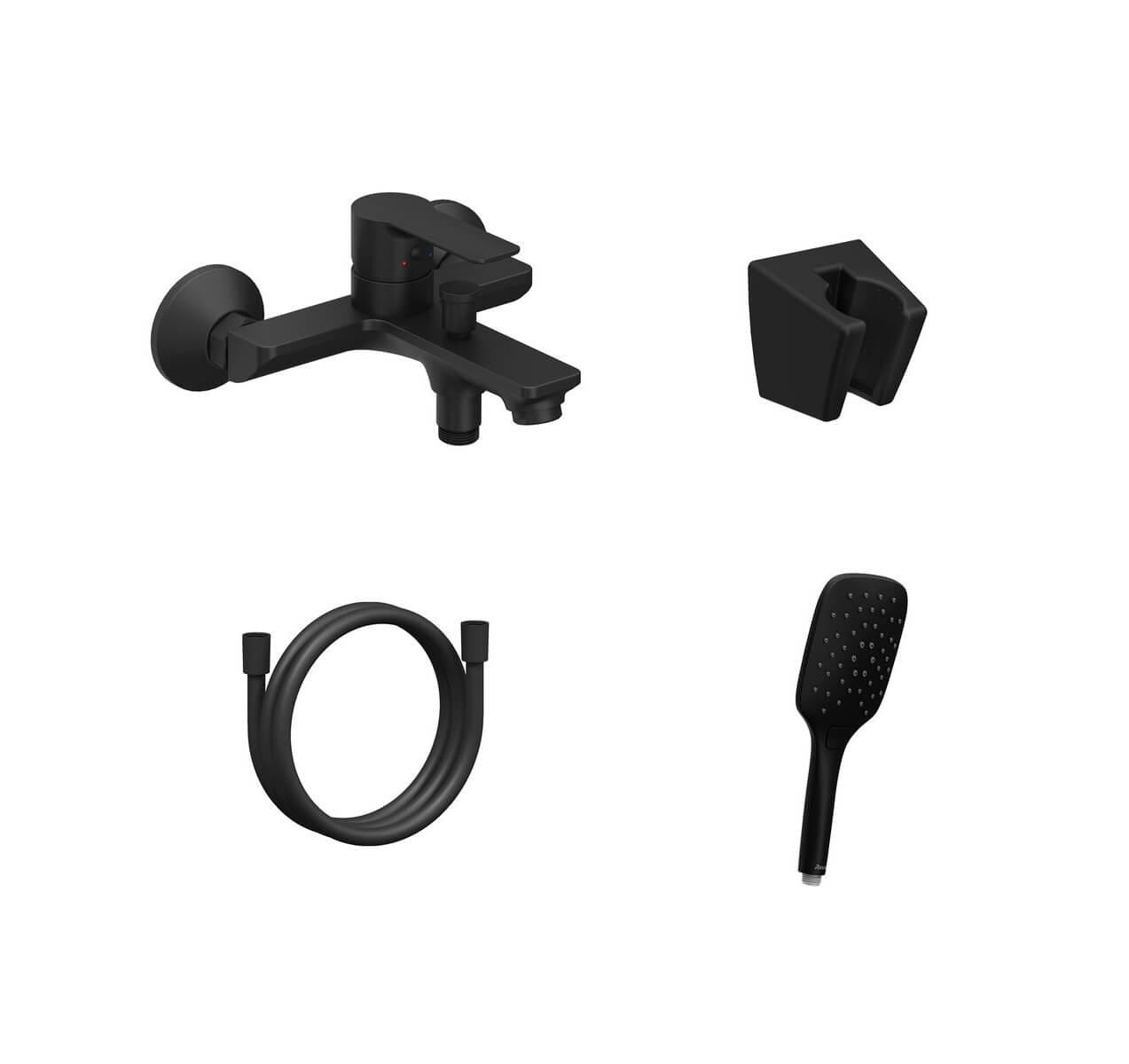 Ravak Solar grifo de bañera y ducha a pared negro X07S106
