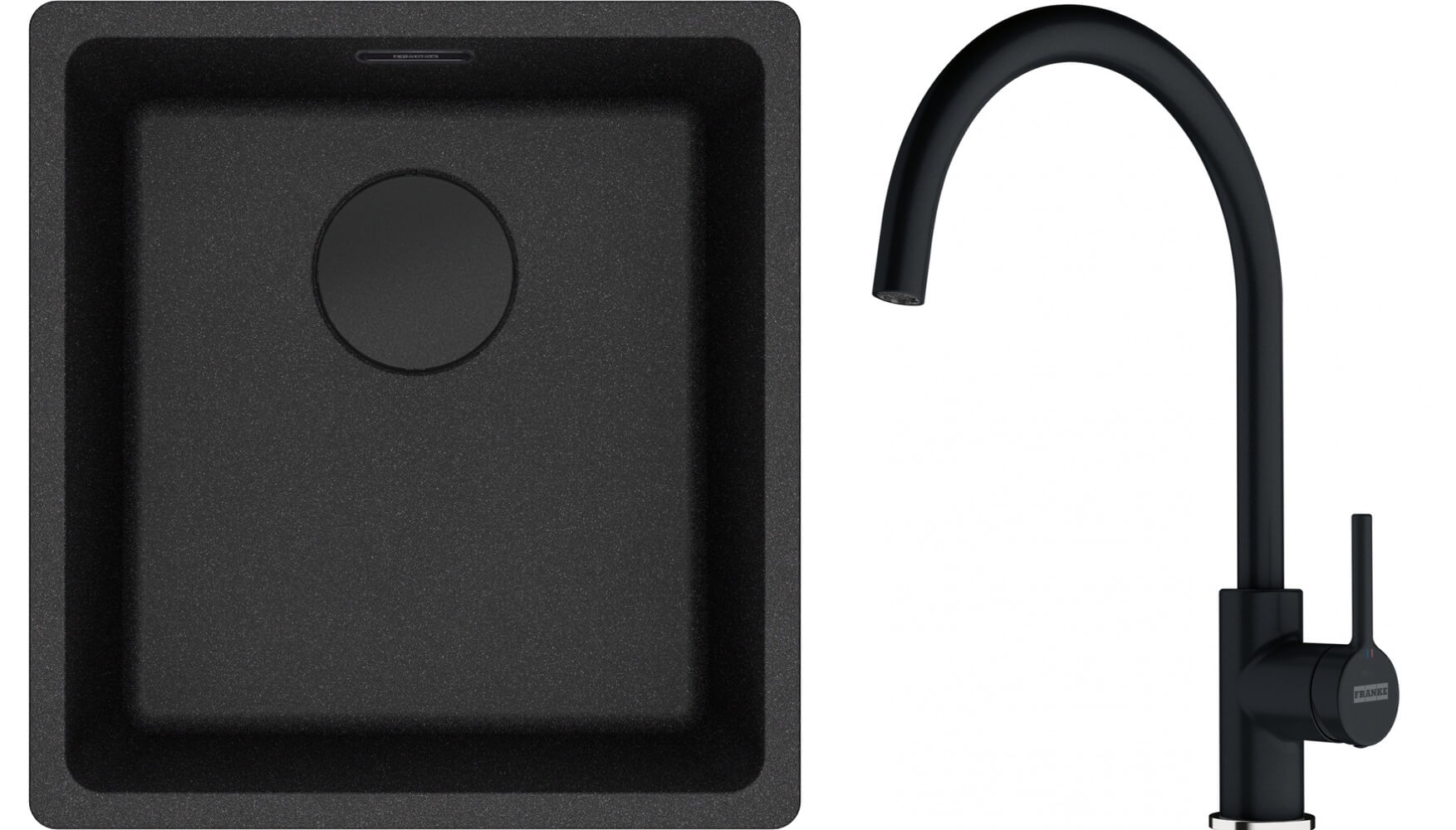 Conjunto fregadero de granito Franke Maris 125.0740.843, grifo de cocina Franke Lina 115.0626.020