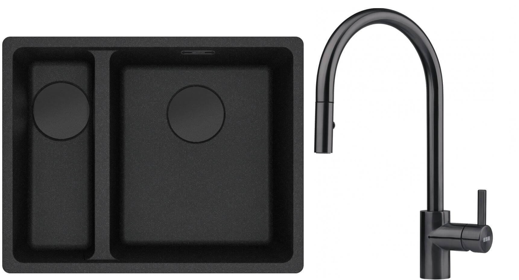 Conjunto fregadero de granito Franke Maris 125.0740.839, grifo de cocina Franke Eos 115.0613.671