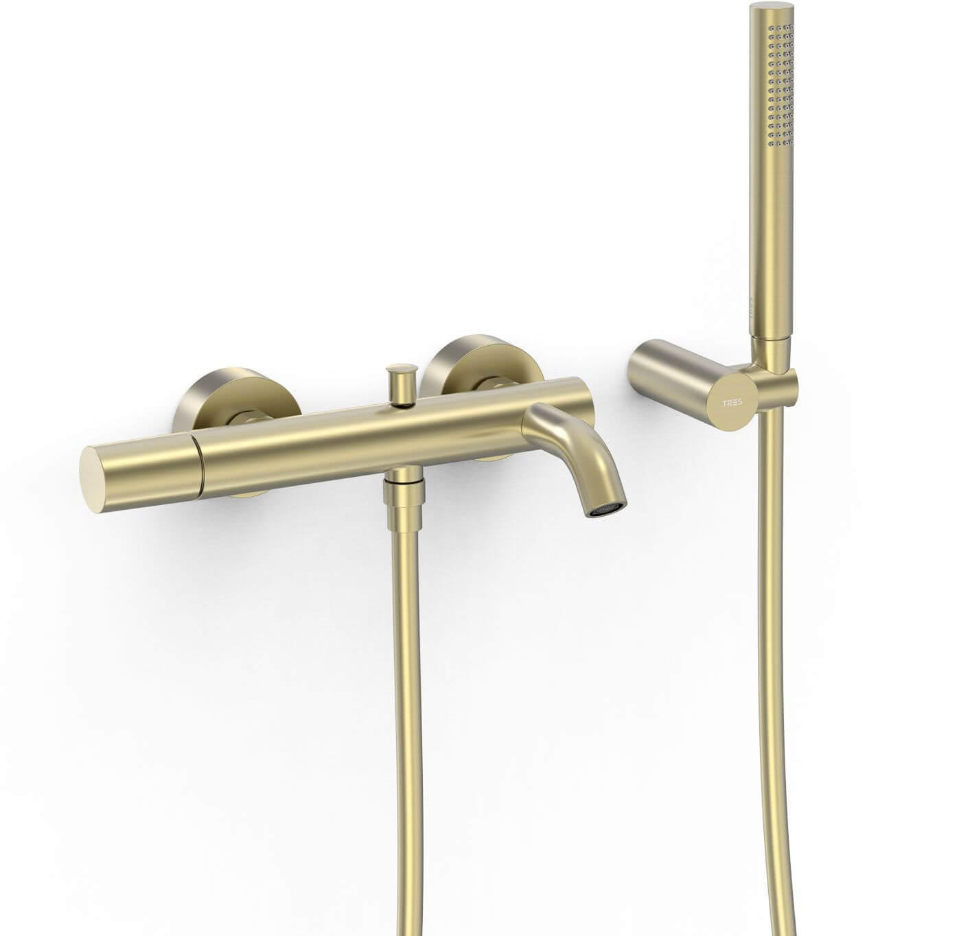 Tres Study Exclusive grifo de bañera y ducha a pared oro 26117001CA