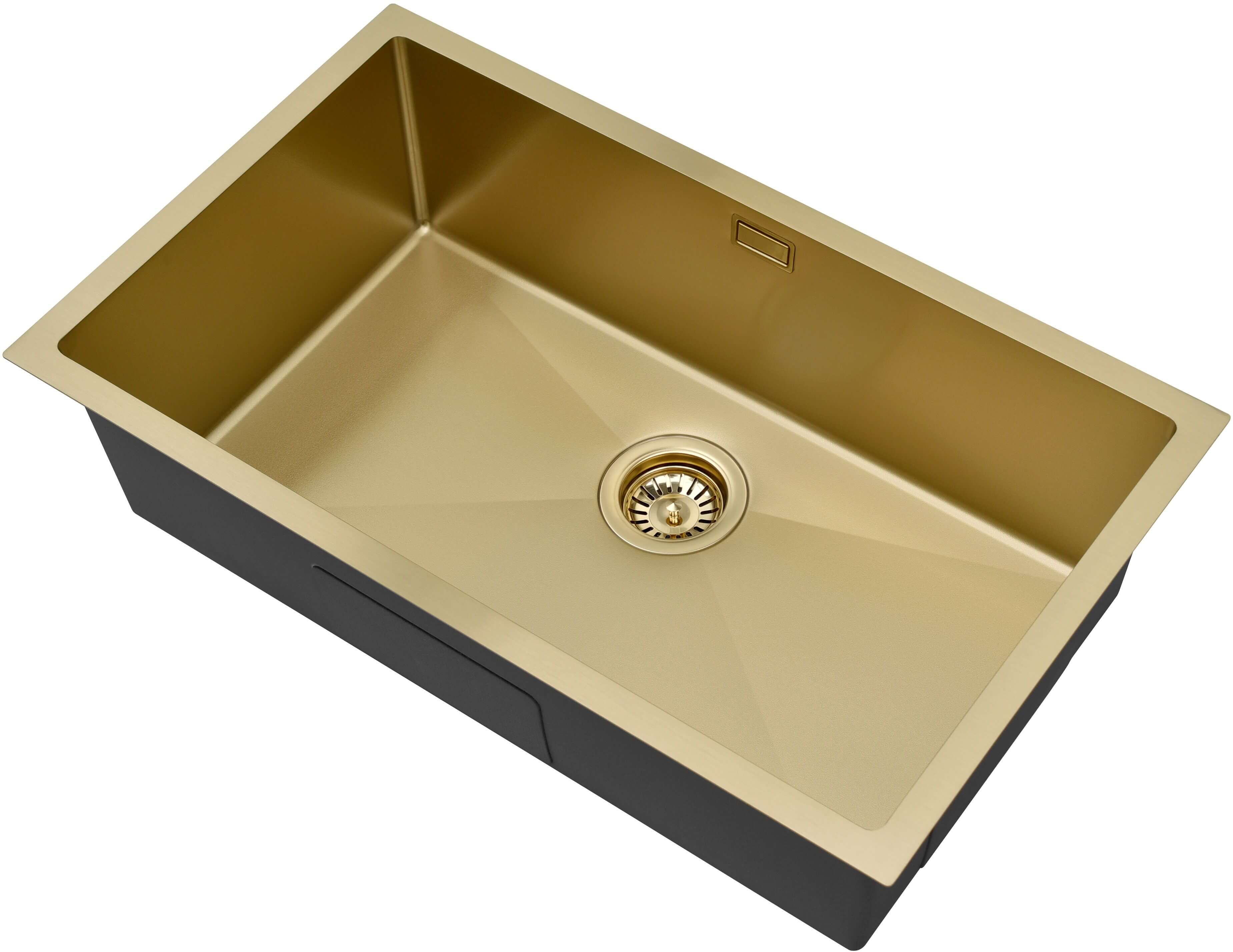 Ruvetti Stelio fregadero de acero 74x44 cm dorado 5001S_PVD_CH80_P