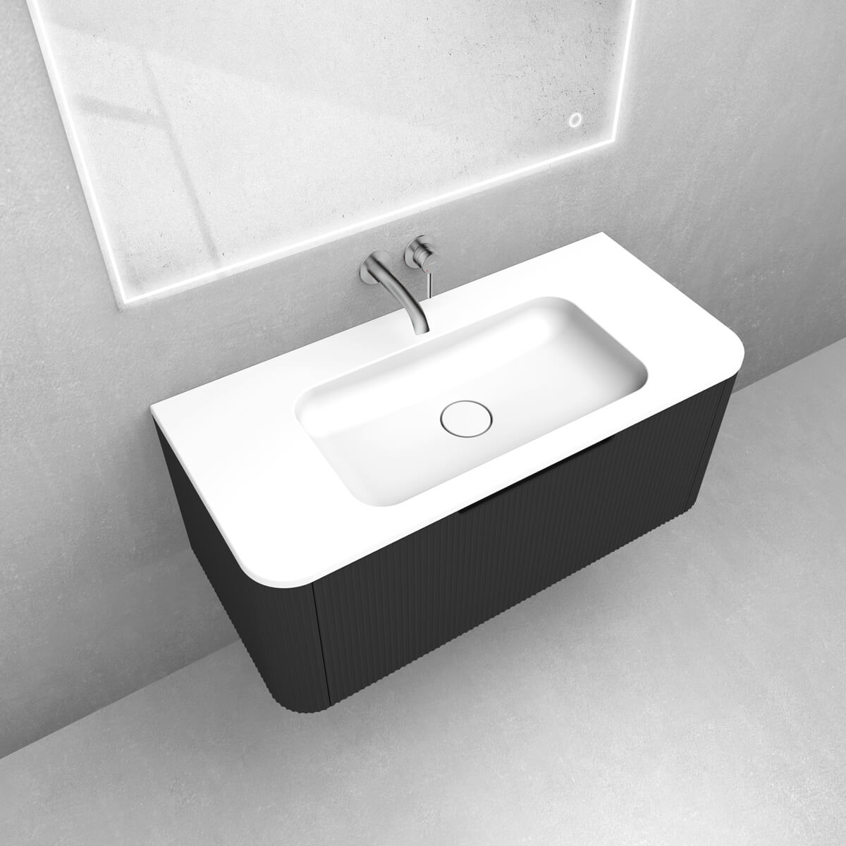 Conjunto armario Oltens Hamnes 60024300, lavabo Oltens Hamnes 40214000