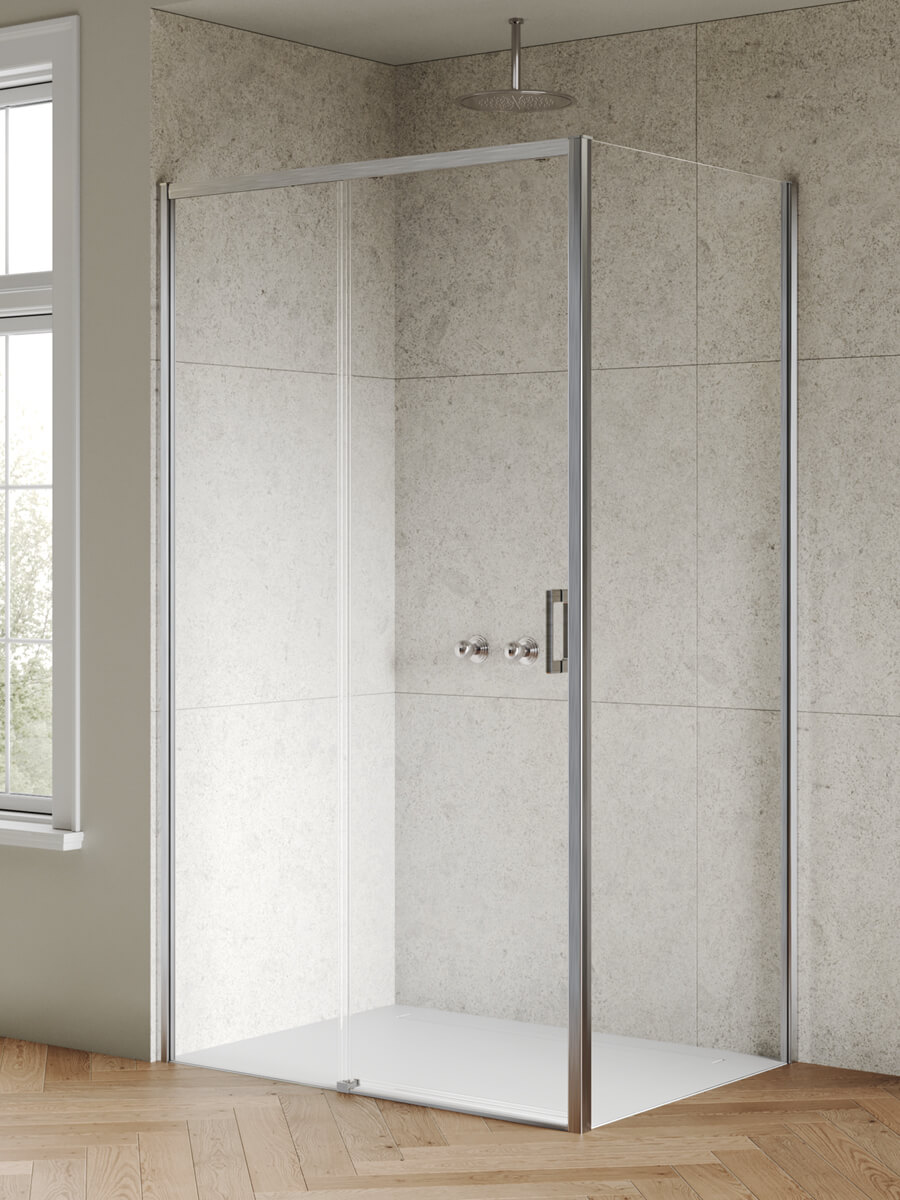 New Trendy Prime Nickel Brushed cabina de ducha 120x100 cm rectangular níquel cepillado/vidrio transparente D-1345A/D-0527B