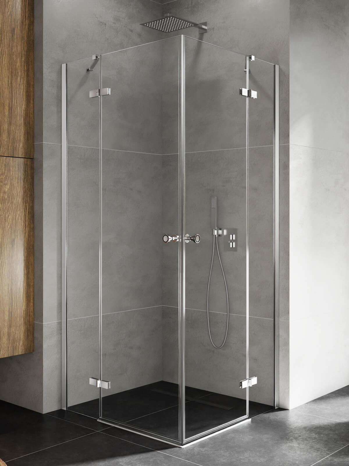 New Trendy Kalibra cabina de ducha 110x100 cm rectangular cromo brillo/vidrio transparente K-5091