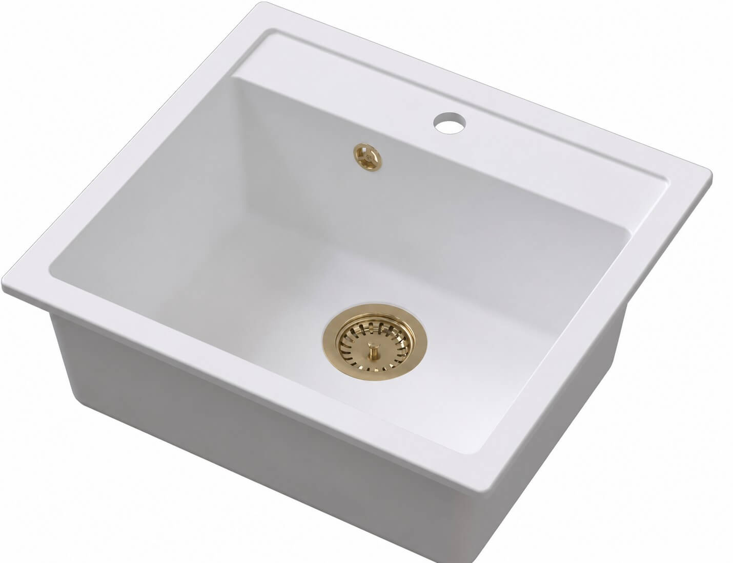 Ruvetti Ditto fregadero de granito 56x51 cm blanco 3001D_WH60_W-PVDCH
