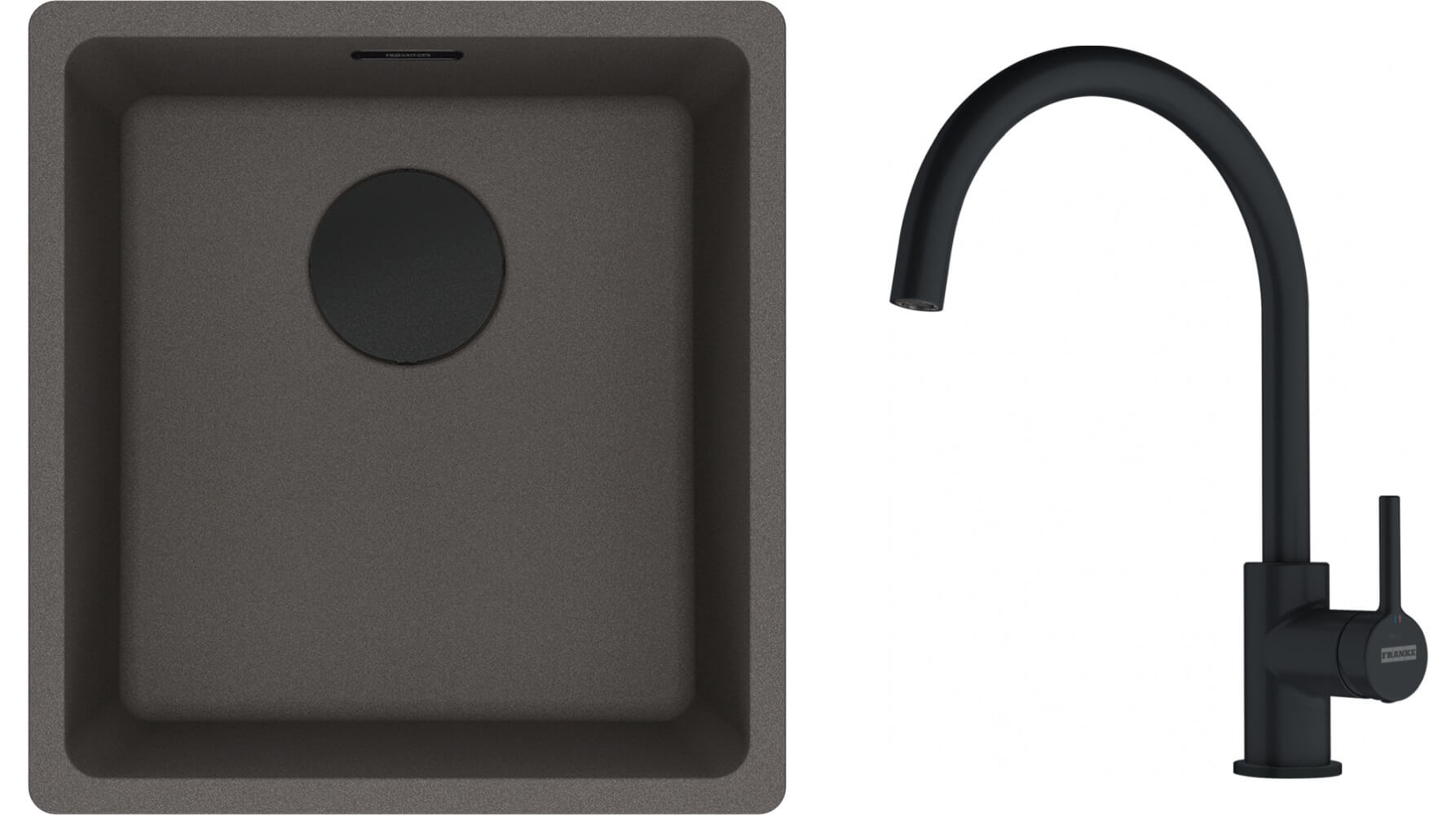 Conjunto fregadero de granito Franke Maris 125.0737.996, grifo de cocina Franke Lina 115.0626.019