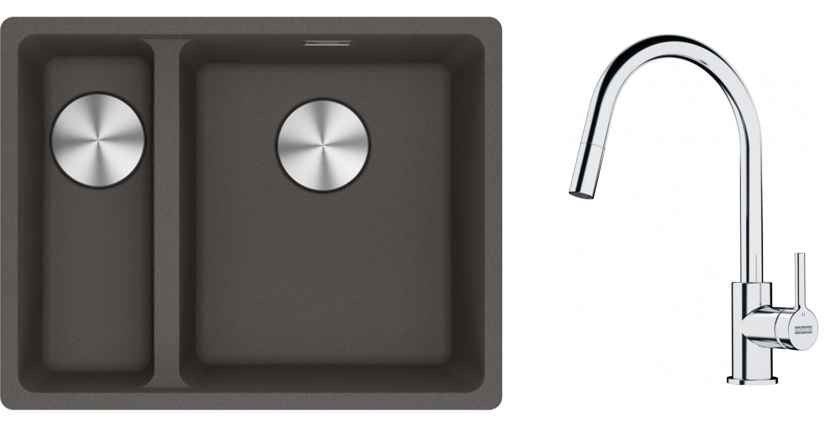Conjunto fregadero de granito Franke Maris 125.0716.378, grifo de cocina Franke Lina 115.0693.229