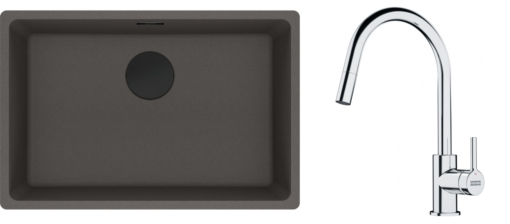 Conjunto fregadero de granito Franke Maris 125.0737.994, grifo de cocina Franke Lina 115.0693.229