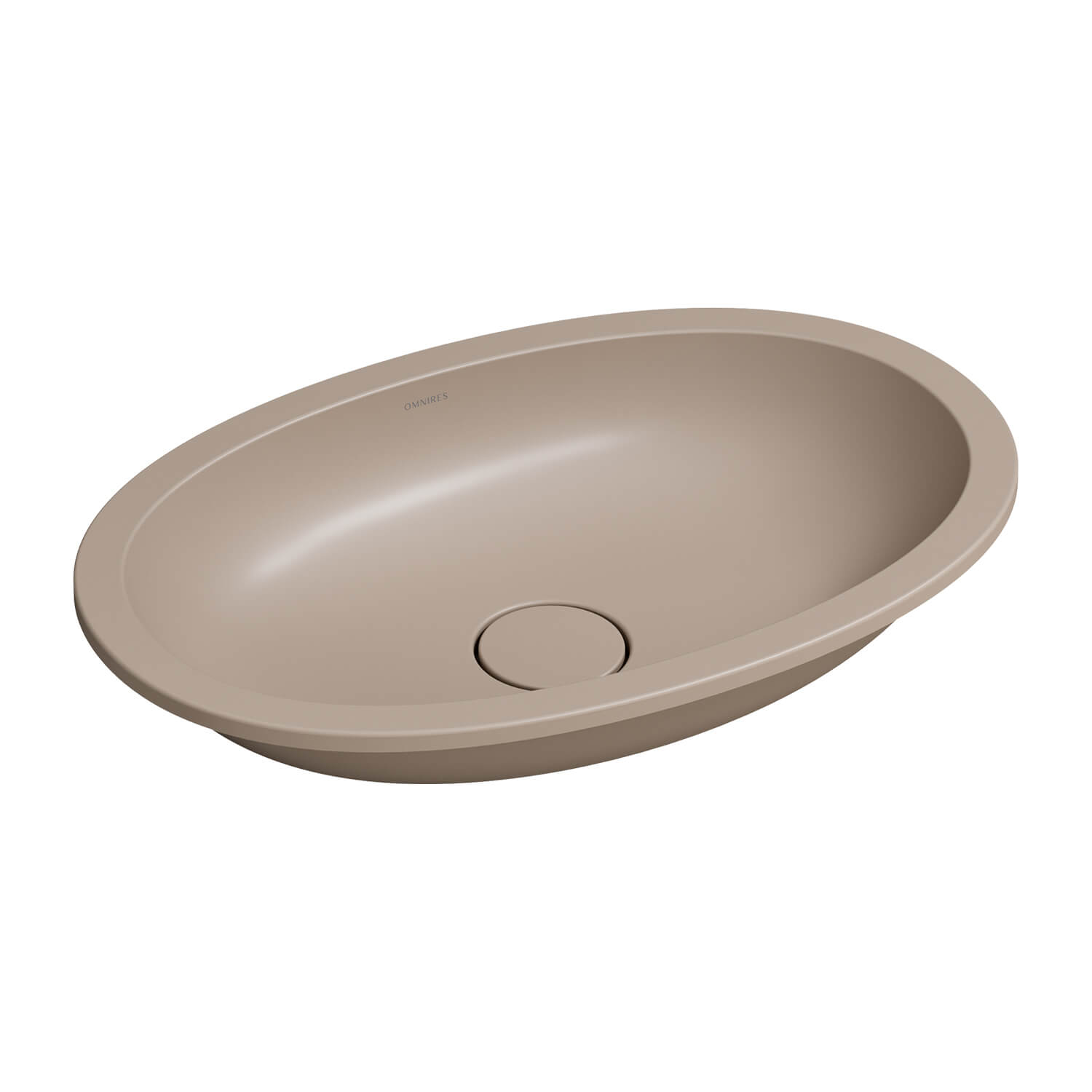 Omnires Shell M+ lavabo 54x34 cm oval bajo encimera marrón/beige mate SHELL540UPDB