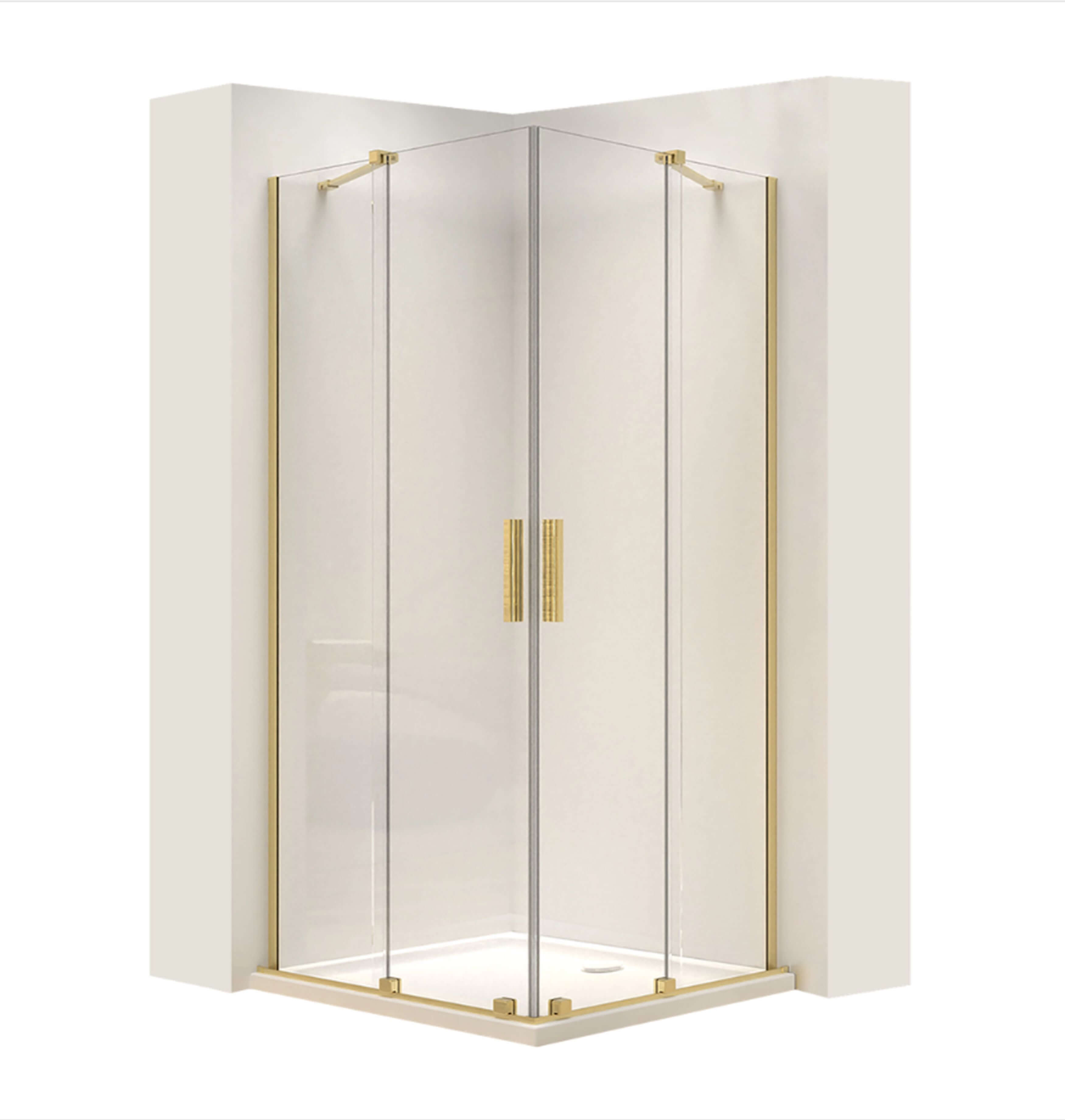 Rea Montana cabina de ducha 80x80 cm oro mate/vidrio transparente REA-K6695