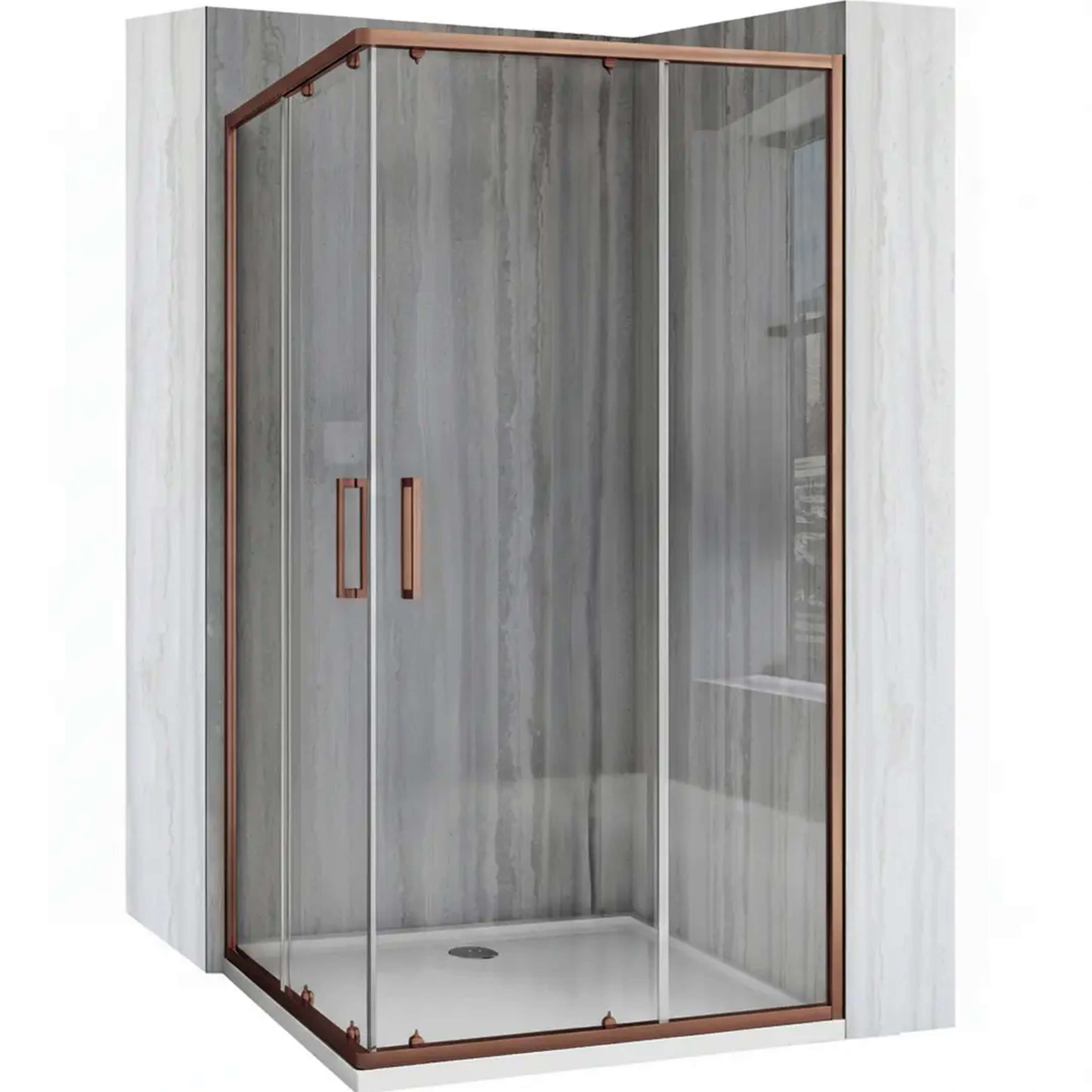 Rea City cabina de ducha 80x80 cm rectangular cobre /vidrio transparente REA-K6982
