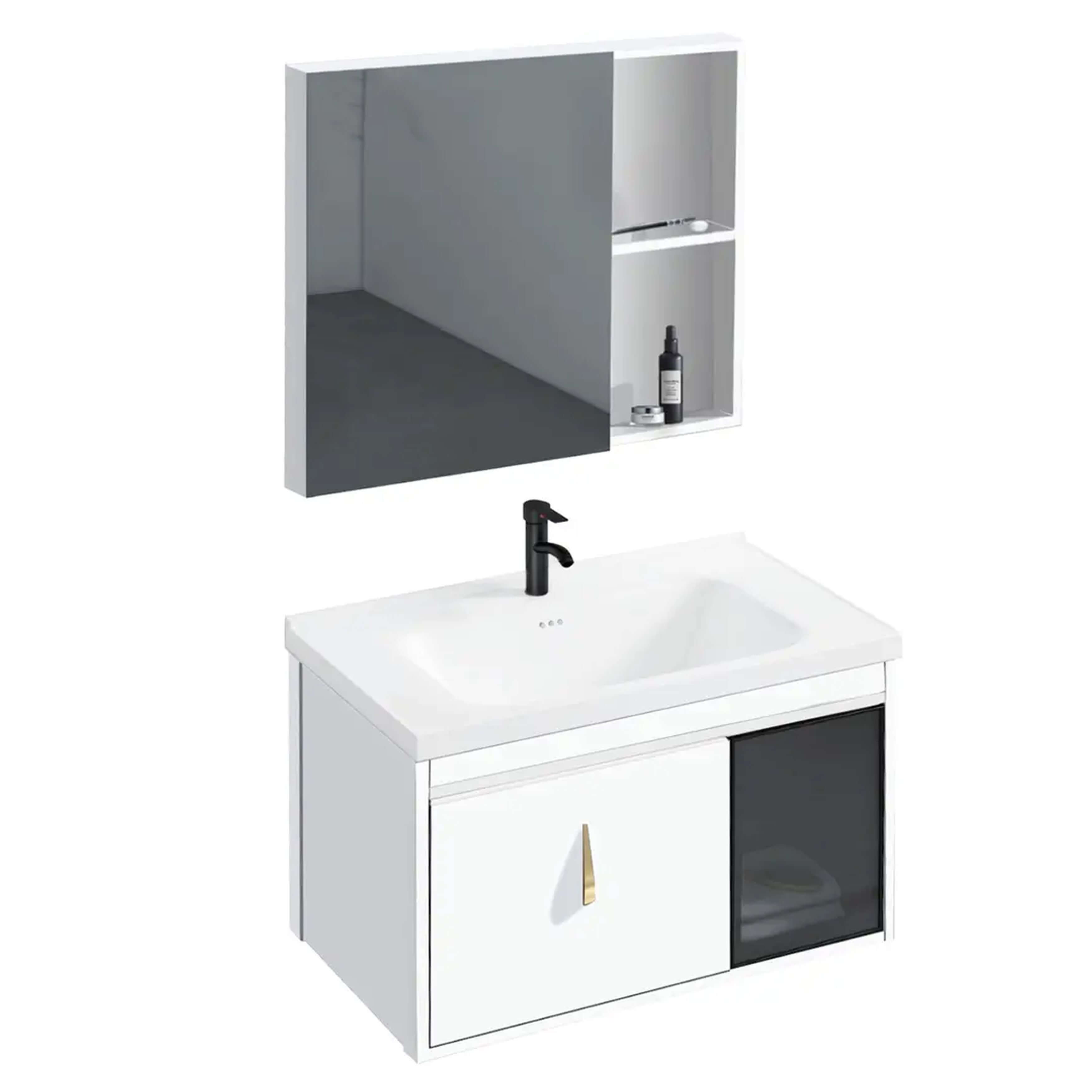 Rea Paris conjunto de muebles de baño 58x46.5x44 cm de pie, para lavabo blanco REA-M0001