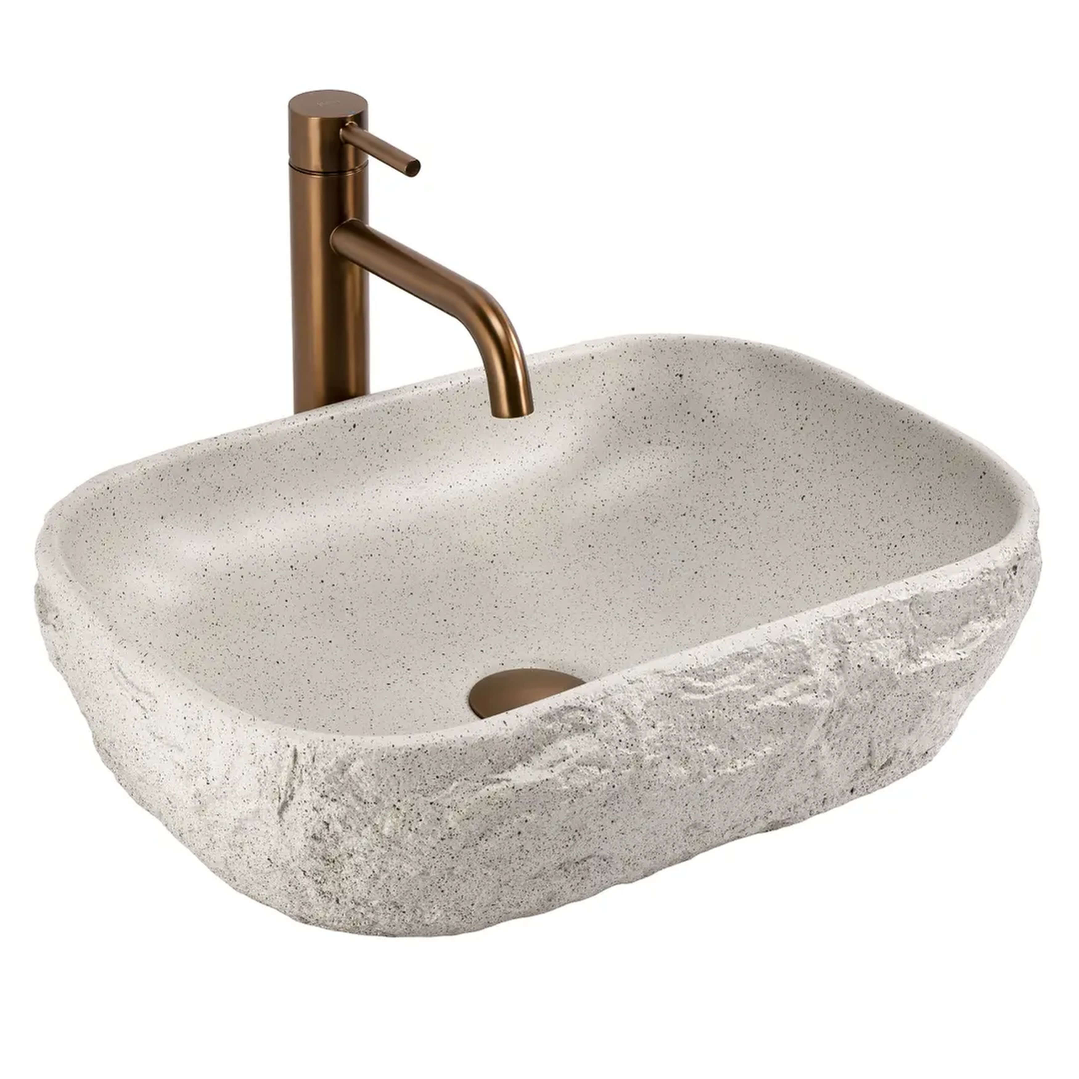 Rea lavabo 46x32 cm rectangular sobre encimera marrón/beige mate REA-U0628